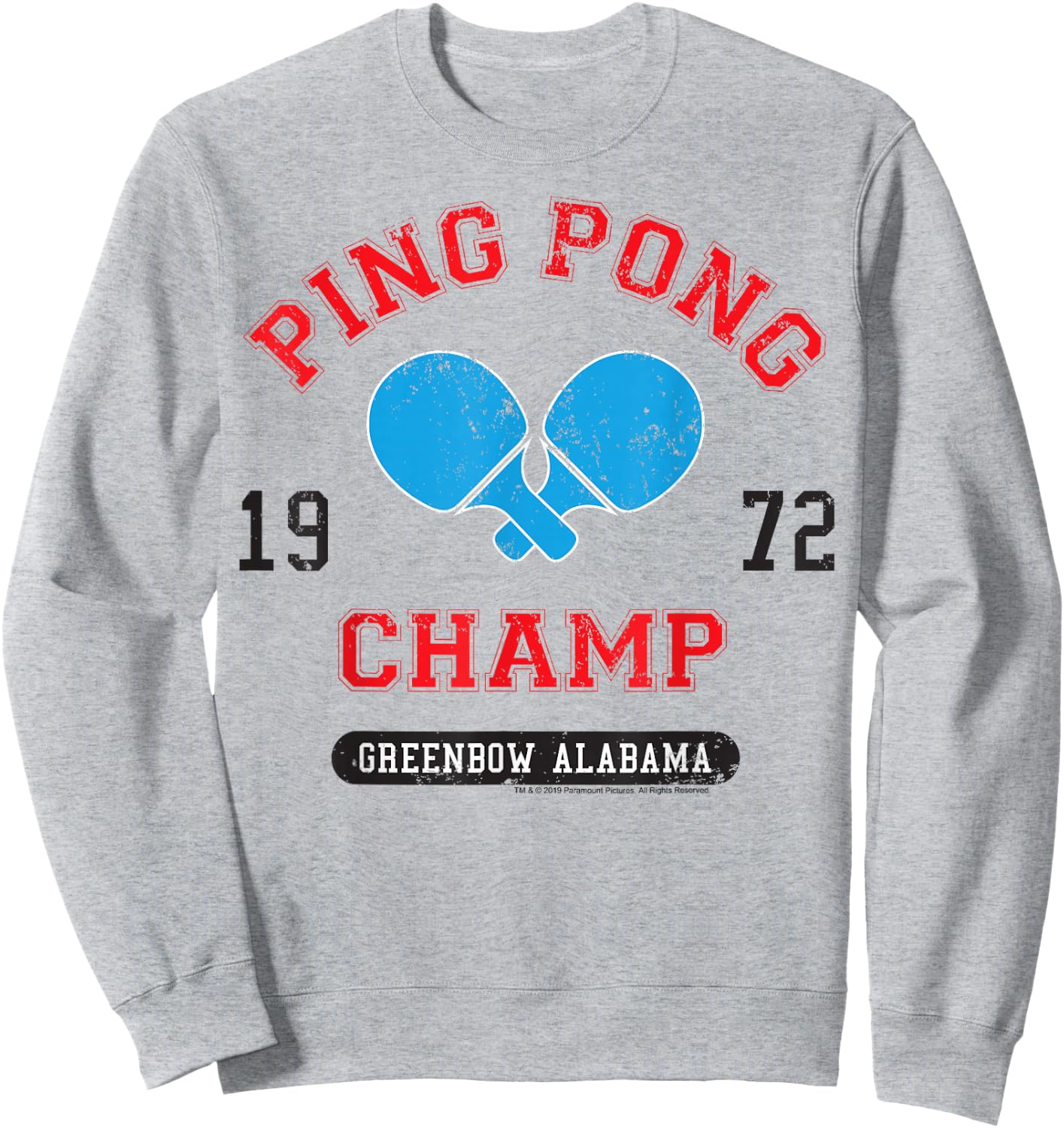 Forrest Gump Ping Pong Champ Greenbow Alabama 1972 Logo Sweatshirt - Sweatshirt | Ash
