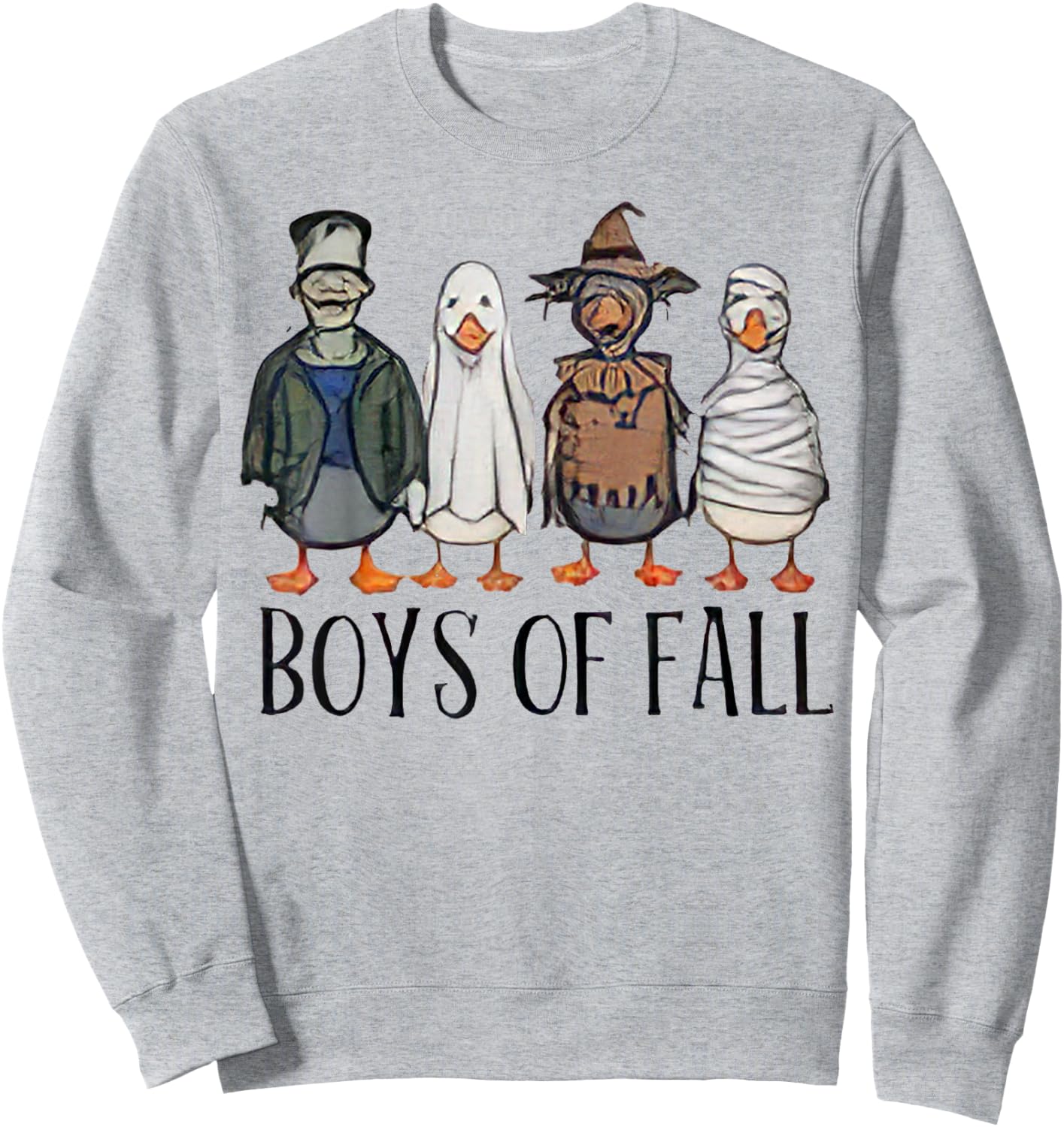 Funny Boys Of Fall Halloween Duck Cosplay Horror Character Sweatshirt - Sweatshirt | Ash