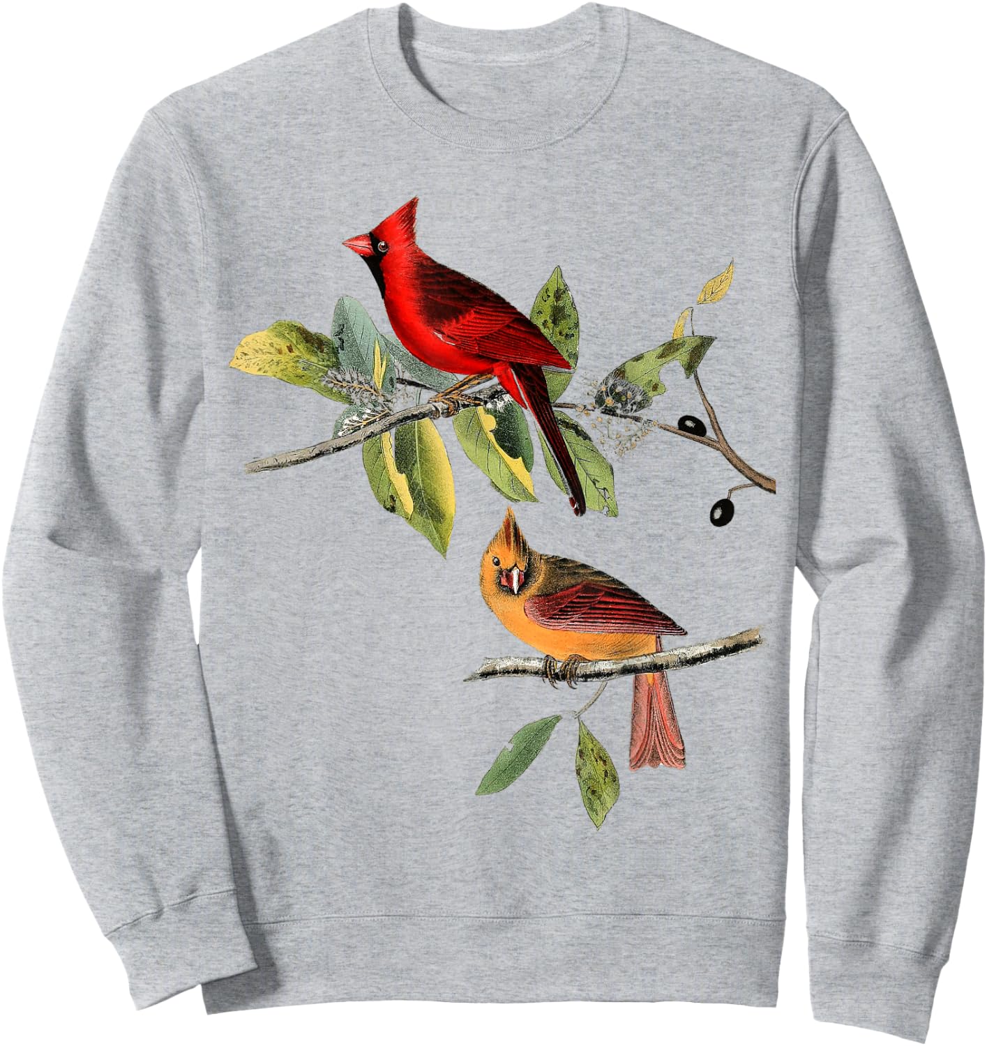 Red Cardinal Bird Male Female Sweatshirt - Sweatshirt | Ash