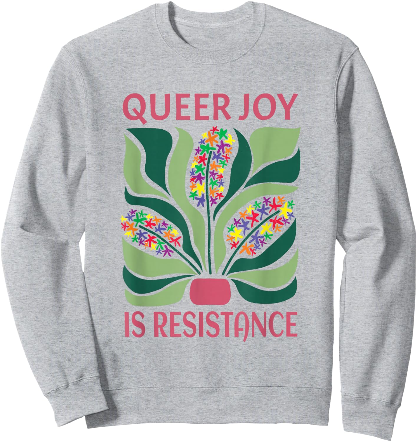 Retro Boho Floral Pride Floral Pride Month Queer Joy Sweatshirt - Sweatshirt | Ash