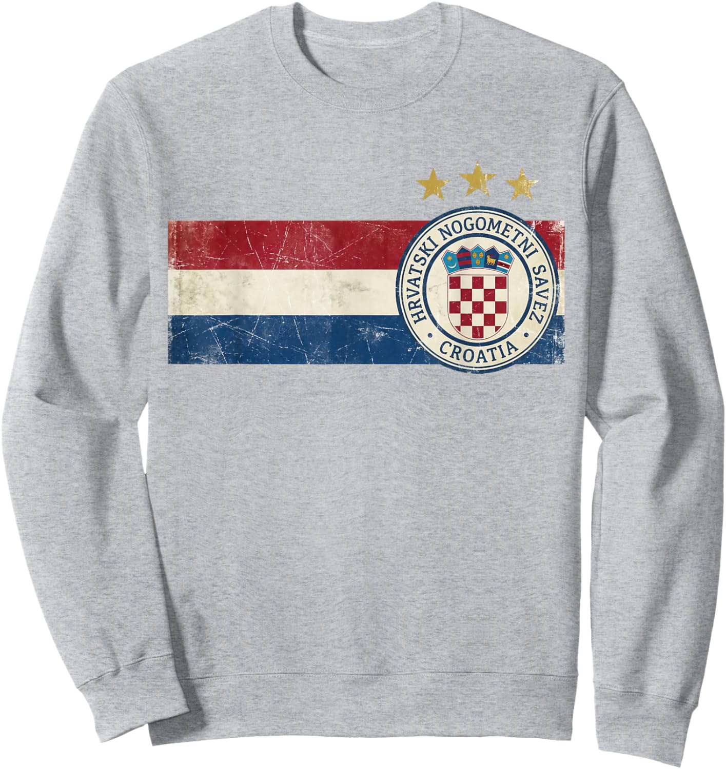 Croatia Hrvatska Flag Zagreb Croatian Jersey Retro Sweatshirt - Sweatshirt | Ash