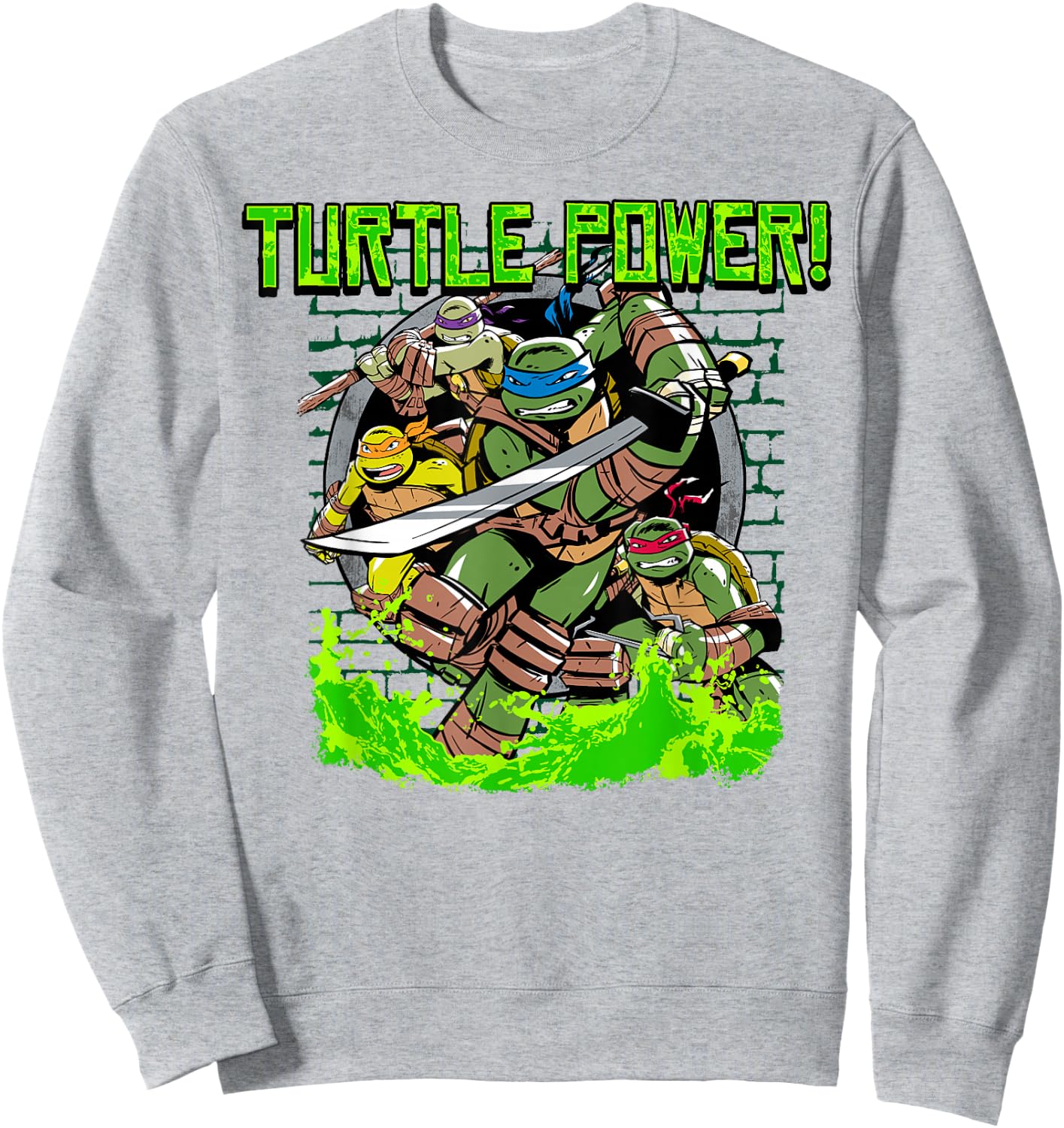 Teenage Mutant Ninja Turtles "Turtle Power" Sweatshirt - Sweatshirt | Ash