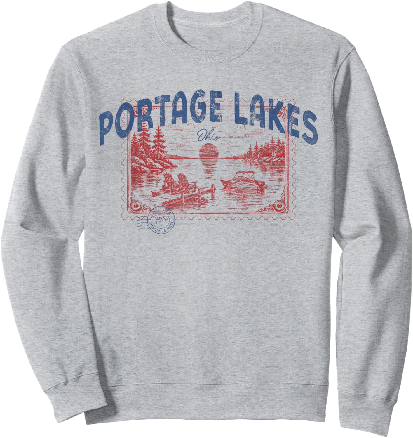 Portage Lakes Ohio Outdoors Vintage Sweatshirt - Sweatshirt | Ash