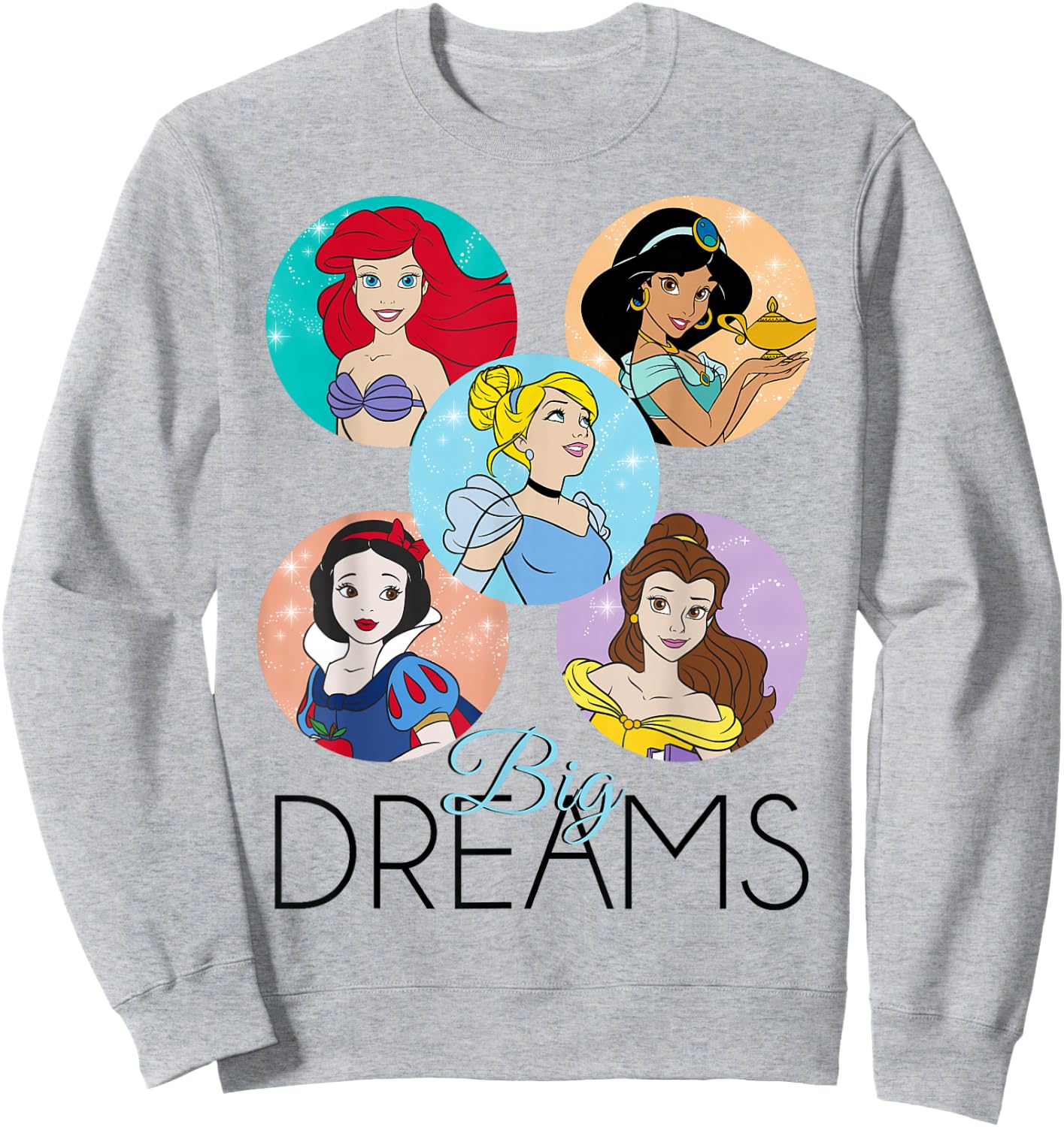 Disney Princess Big Dreams Sparkle Character Bubbles Sweatshirt - Sweatshirt | Ash