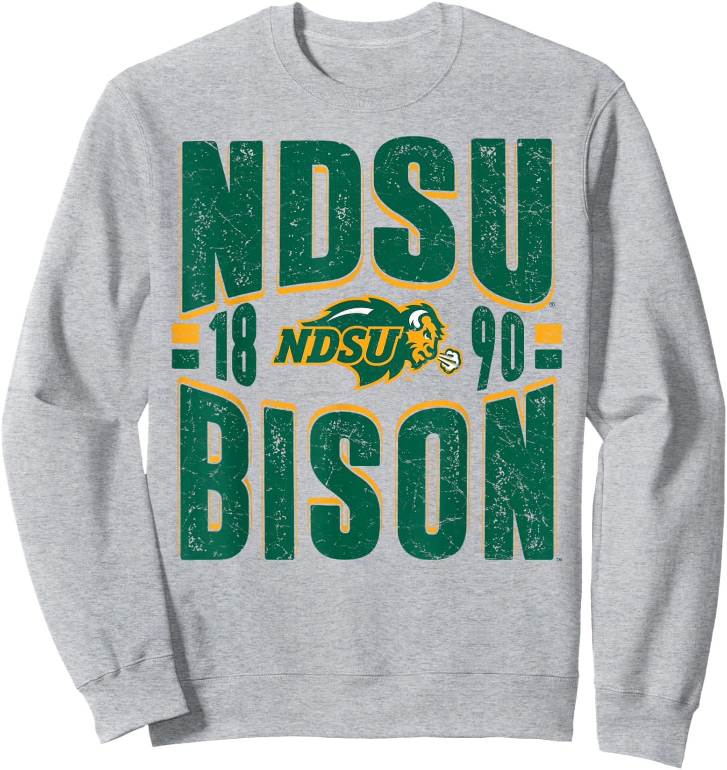 North Dakota State Bison Vintage 90's Retro Gray Sweatshirt - Sweatshirt | Ash
