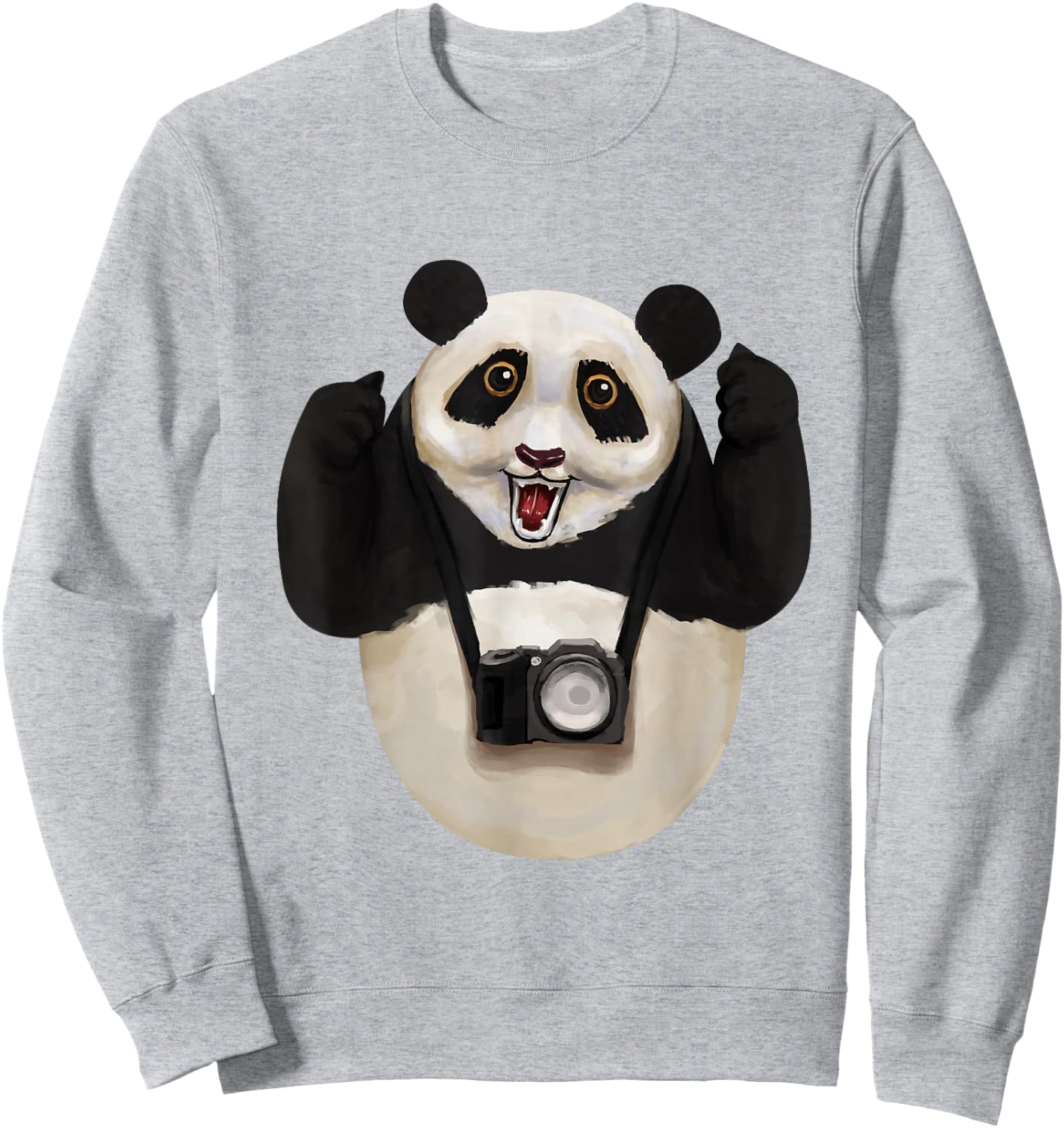 Panda Bear Photographer Photography Day - Camera Sweatshirt - Sweatshirt | Ash