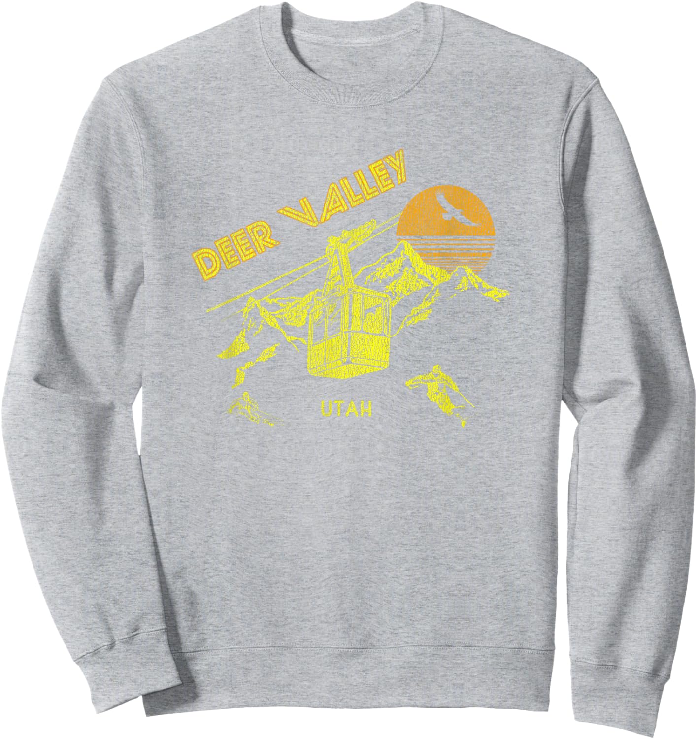 Deer Valley Utah Retro Skiing Sweatshirt - Sweatshirt | Ash