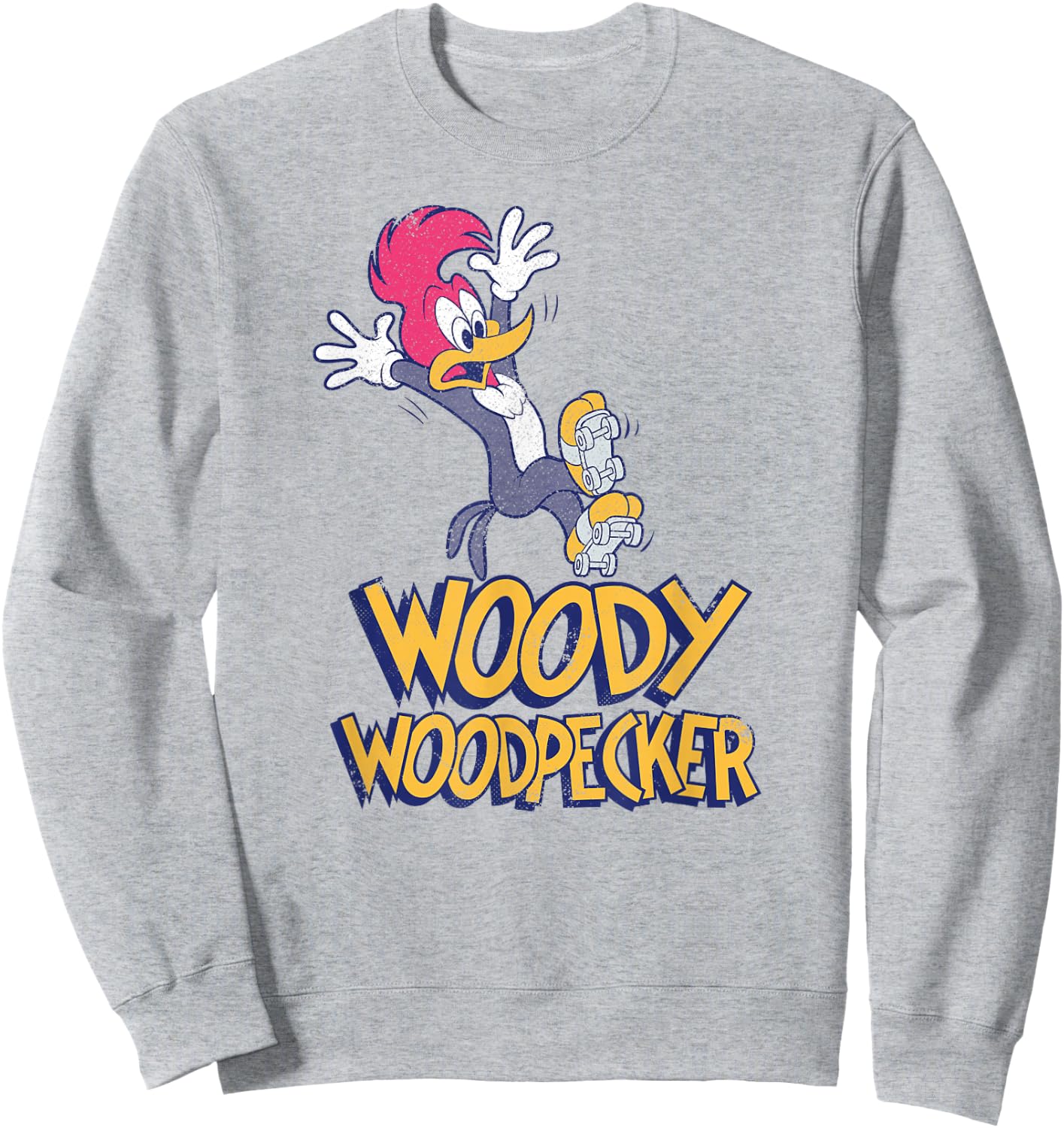 Woody Woodpecker Falling Roller Skating Sweatshirt - Sweatshirt | Ash