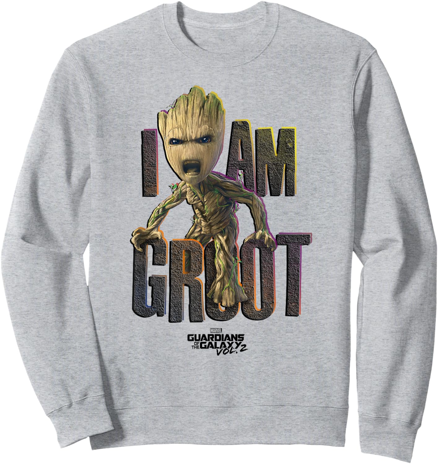 Marvel Guardians Vol.2 I AM Groot Cute Angry C1 Small Sweatshirt - Sweatshirt | Ash