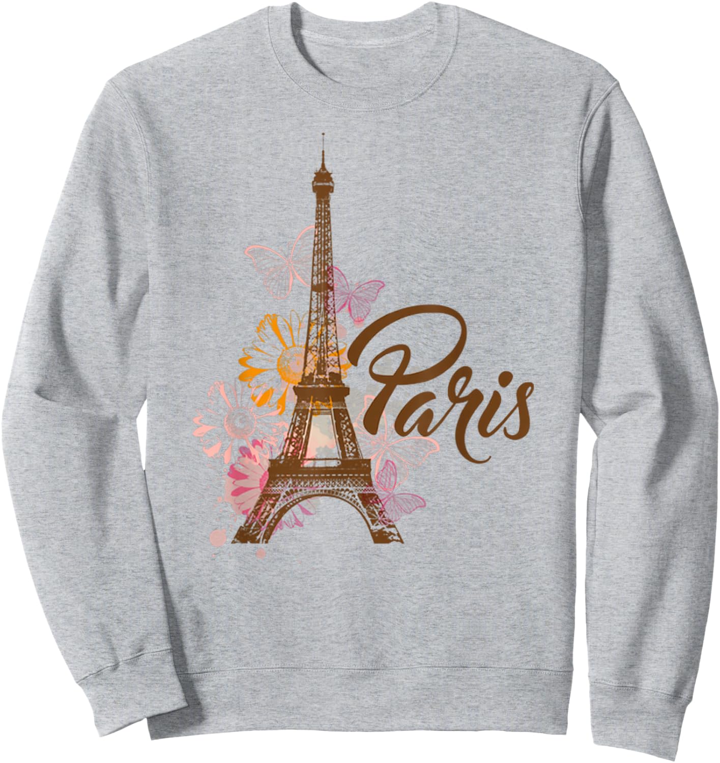 Vintage Paris I Love Travel Wanderlust Eiffel Tower Sweatshirt - Sweatshirt | Ash