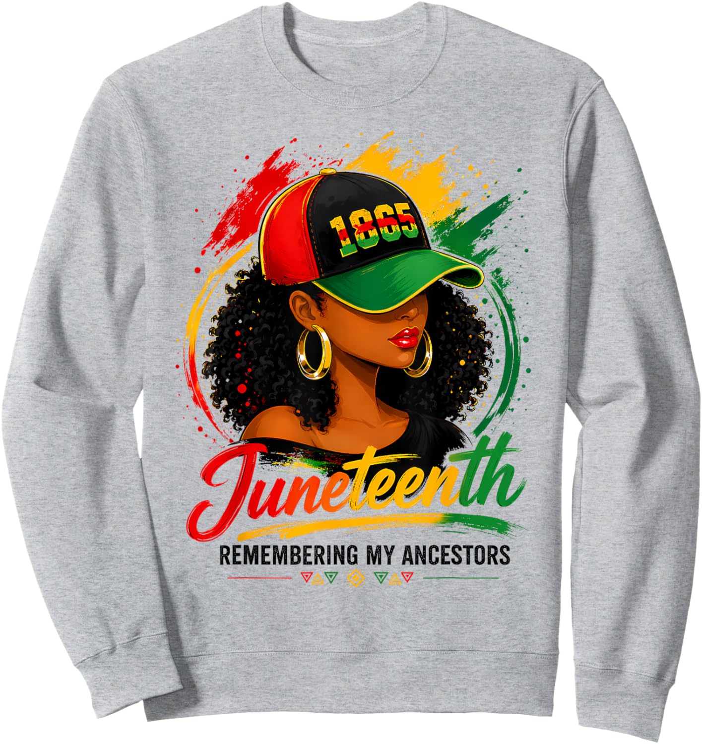 Juneteenth Shirts Women Queen Afro African Black Woman Sweatshirt - Sweatshirt | Ash