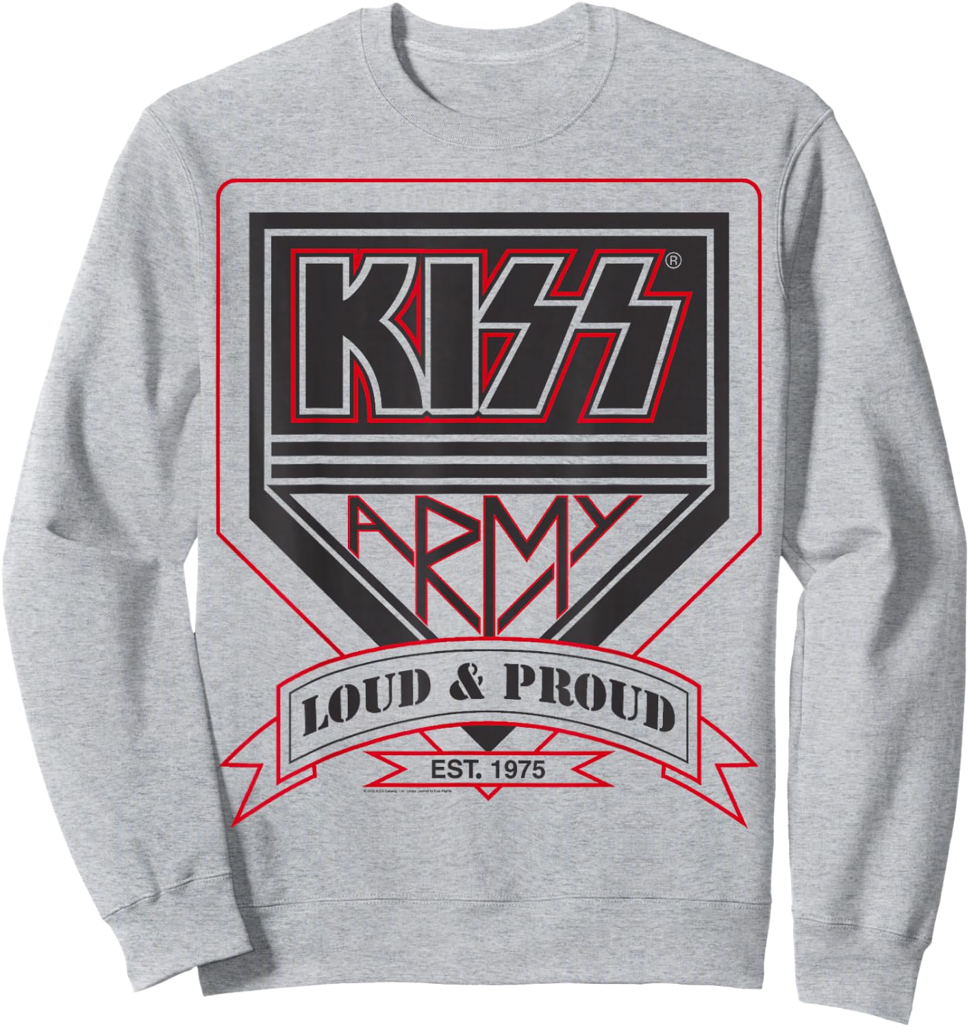 KISS - Official KISS Kollection , -Adults, Short Sleeve, , Military Green, Small Sweatshirt - Sweatshirt | Ash