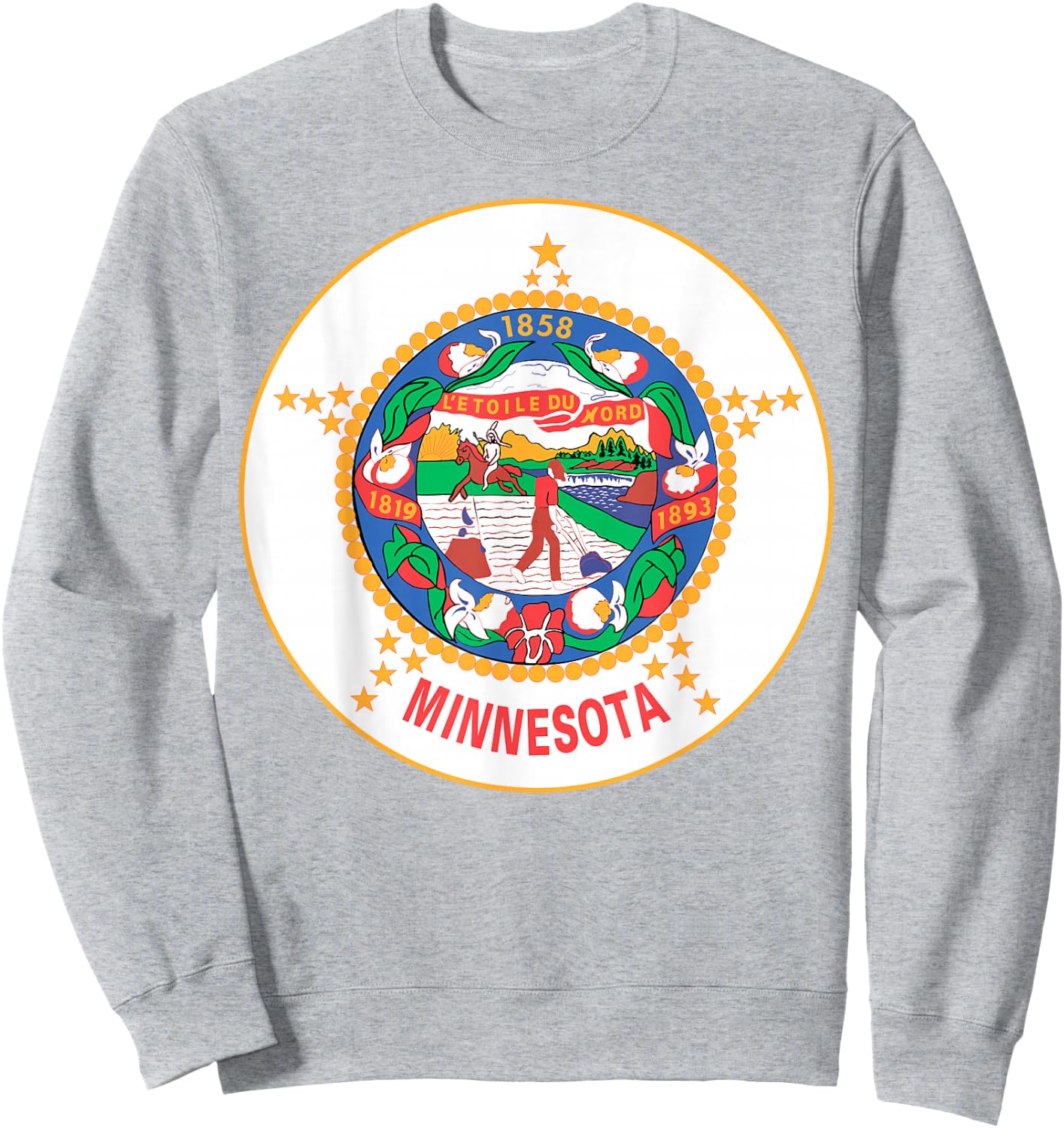 Minnesota MN State Flag USA T Shirt Sweatshirt - Sweatshirt | Ash