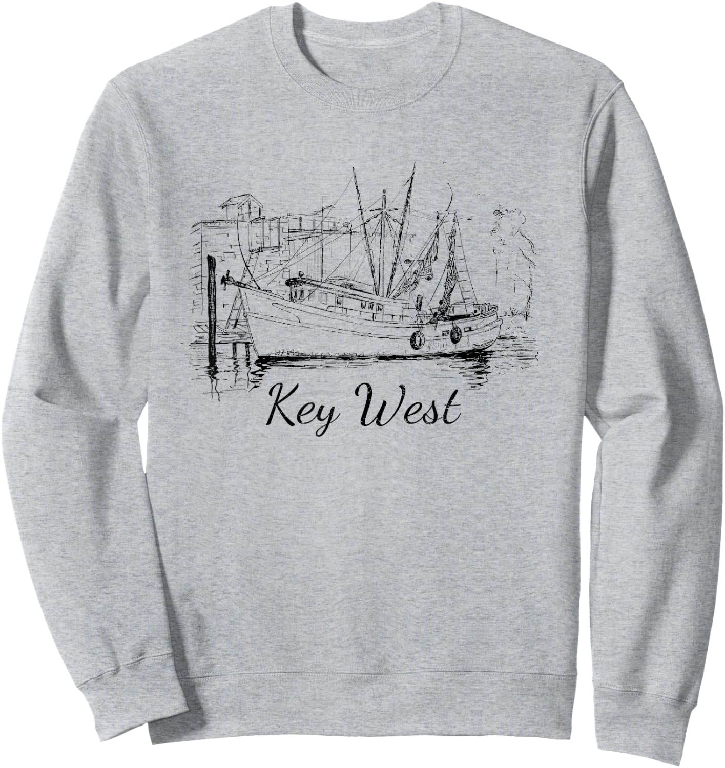 Key West, Florida Vintage Vacation Gift Small Sweatshirt - Sweatshirt | Ash