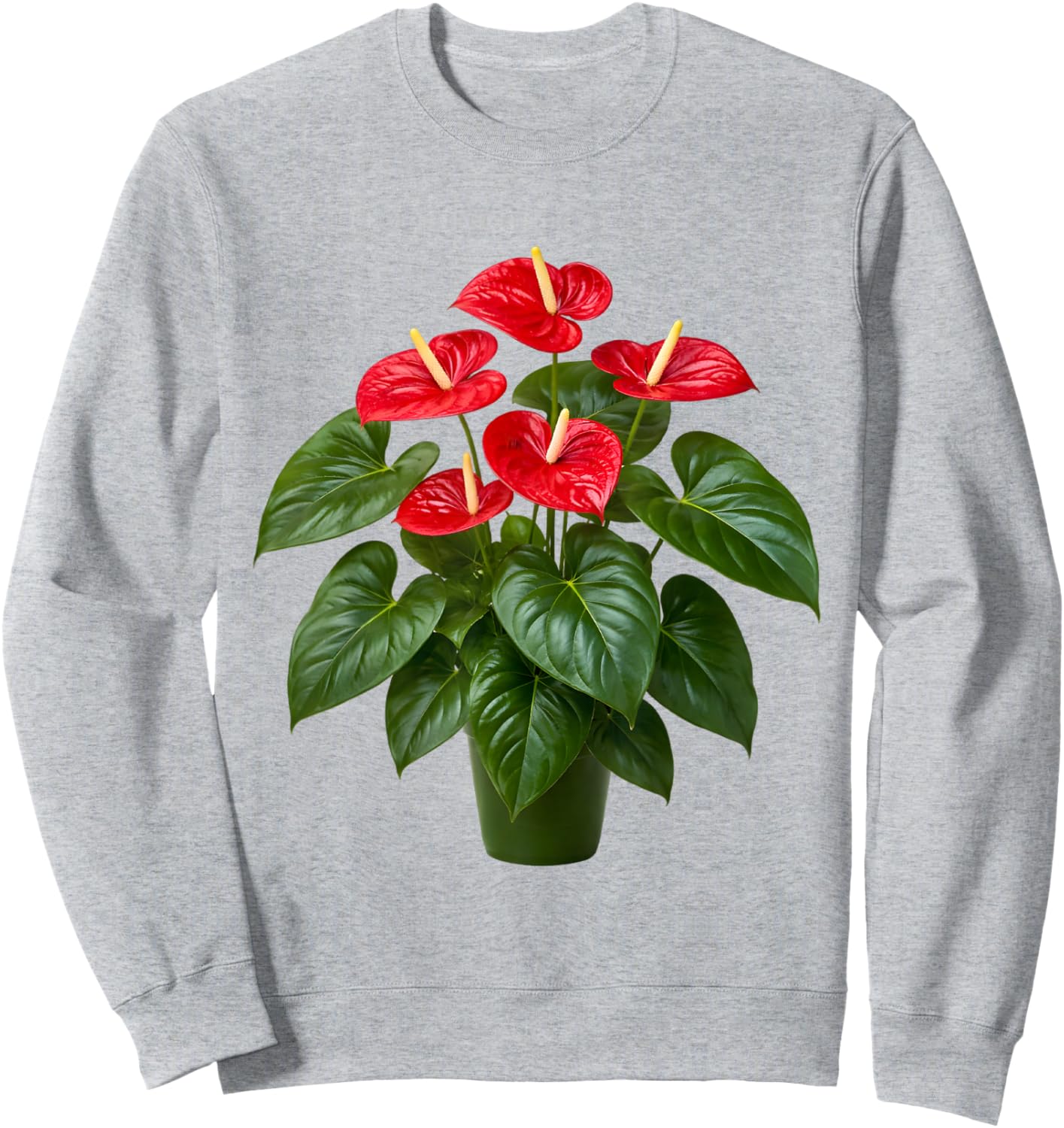 Anthurium Flower Plant Botanical Sweatshirt - Sweatshirt | Ash