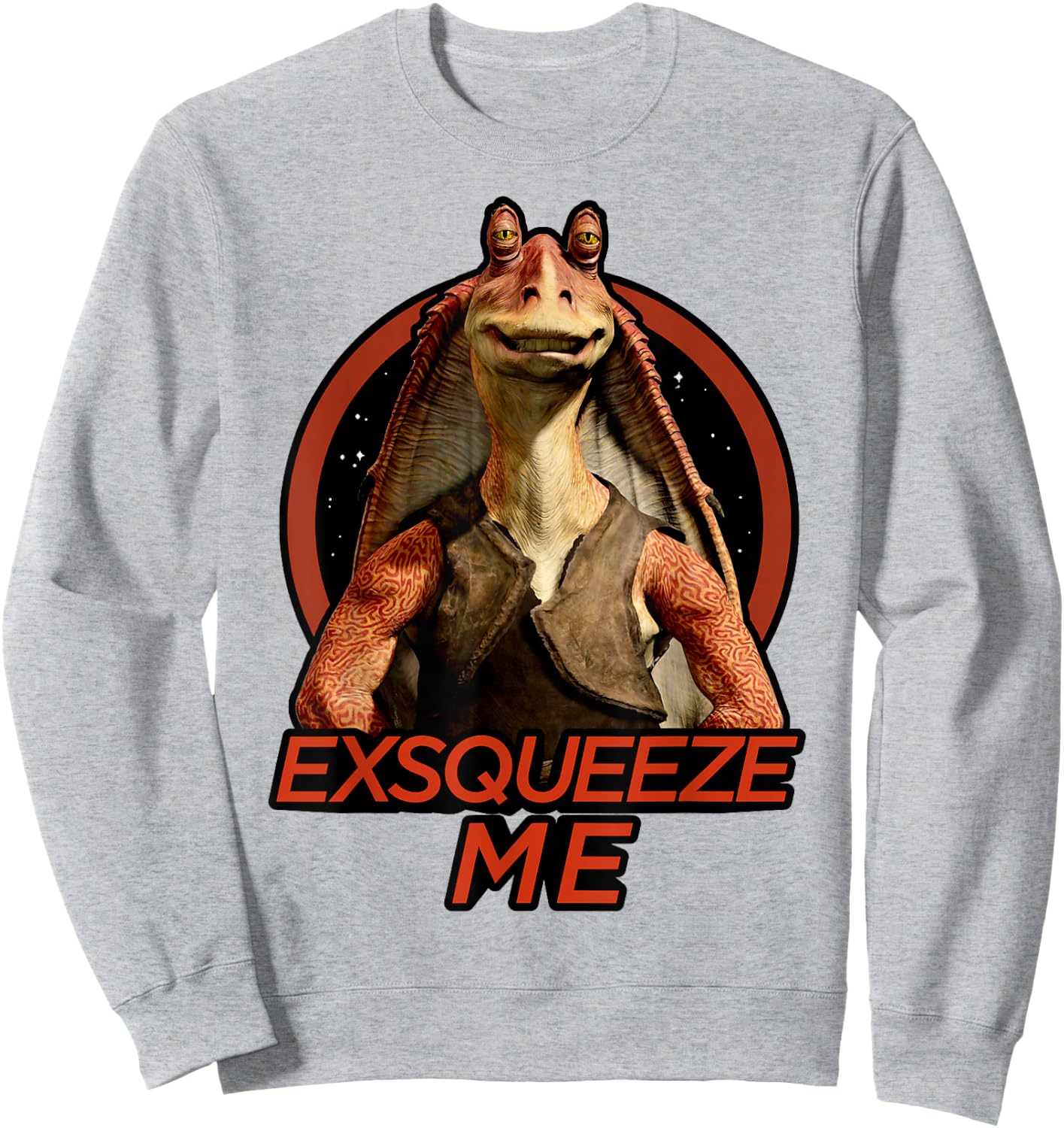 Star Wars Jar Jar Binks Exsqueeze Me Graphic Z1 Sweatshirt - Sweatshirt | Ash