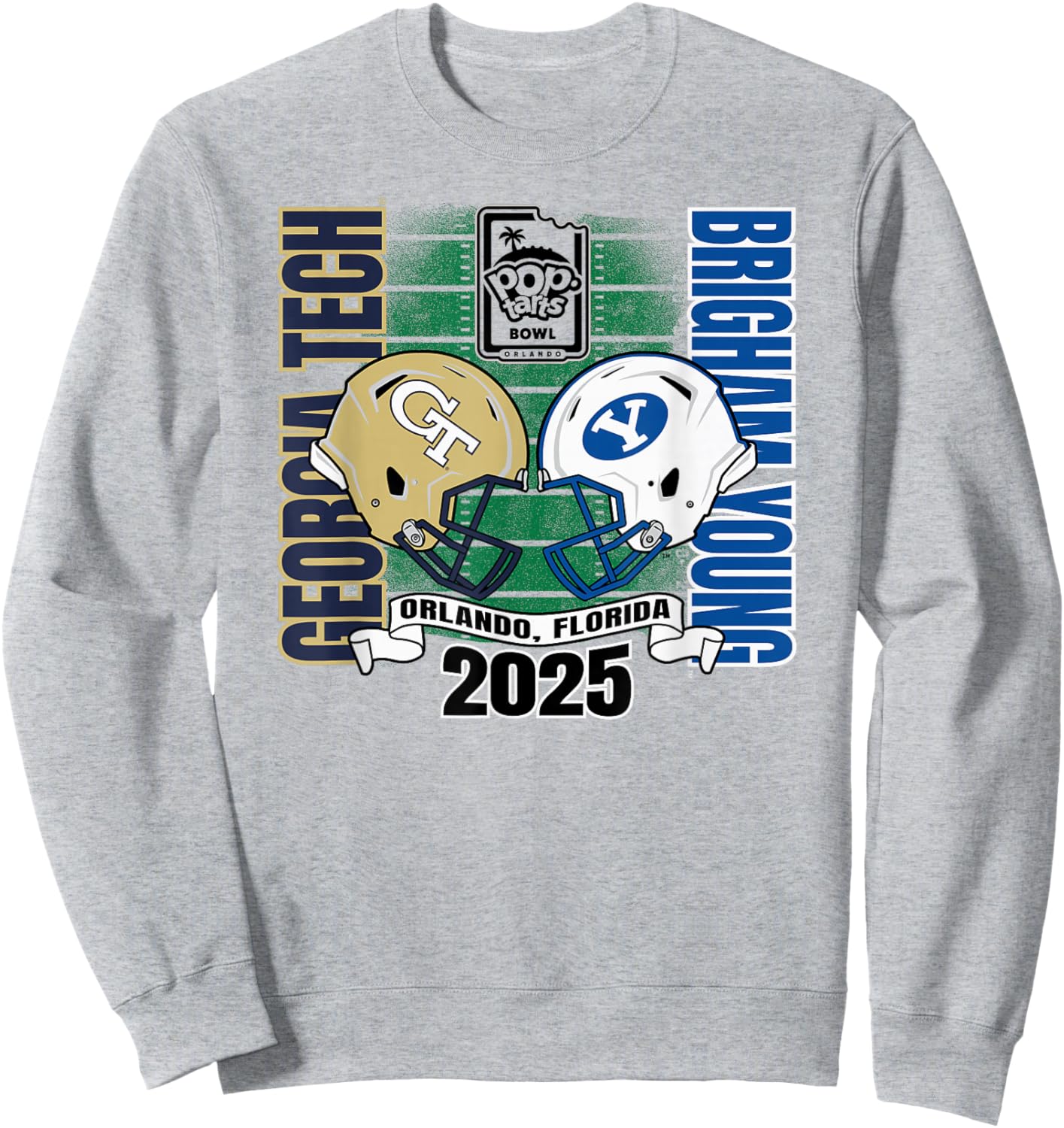 Georgia Tech Yellow Jackets vs BYU Cougars Pop-Tarts Bowl 25 Sweatshirt - Sweatshirt | Ash
