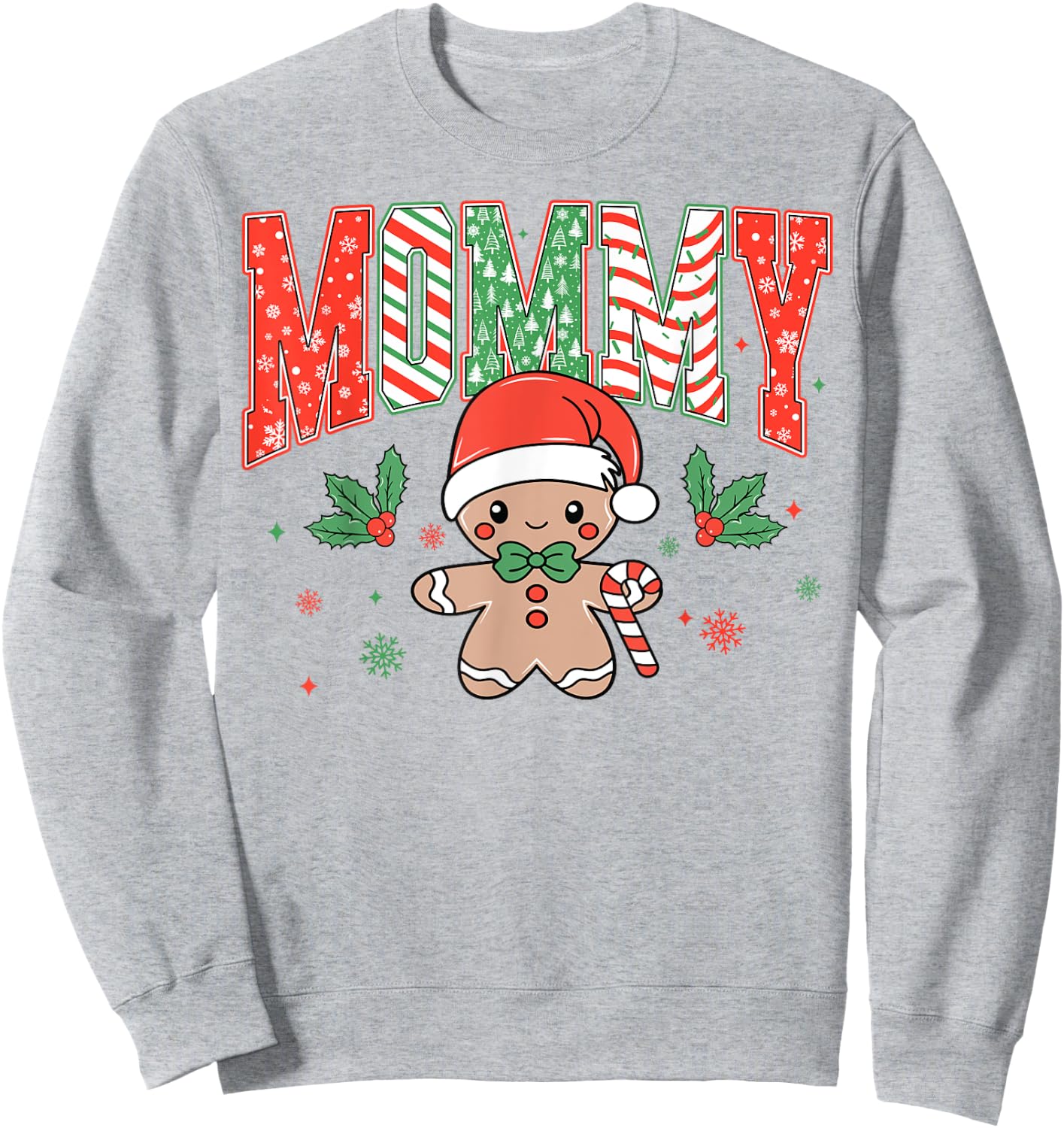 Gingerbread Mommy Christmas Cookies Pajama Family Matching Sweatshirt - Sweatshirt | Ash