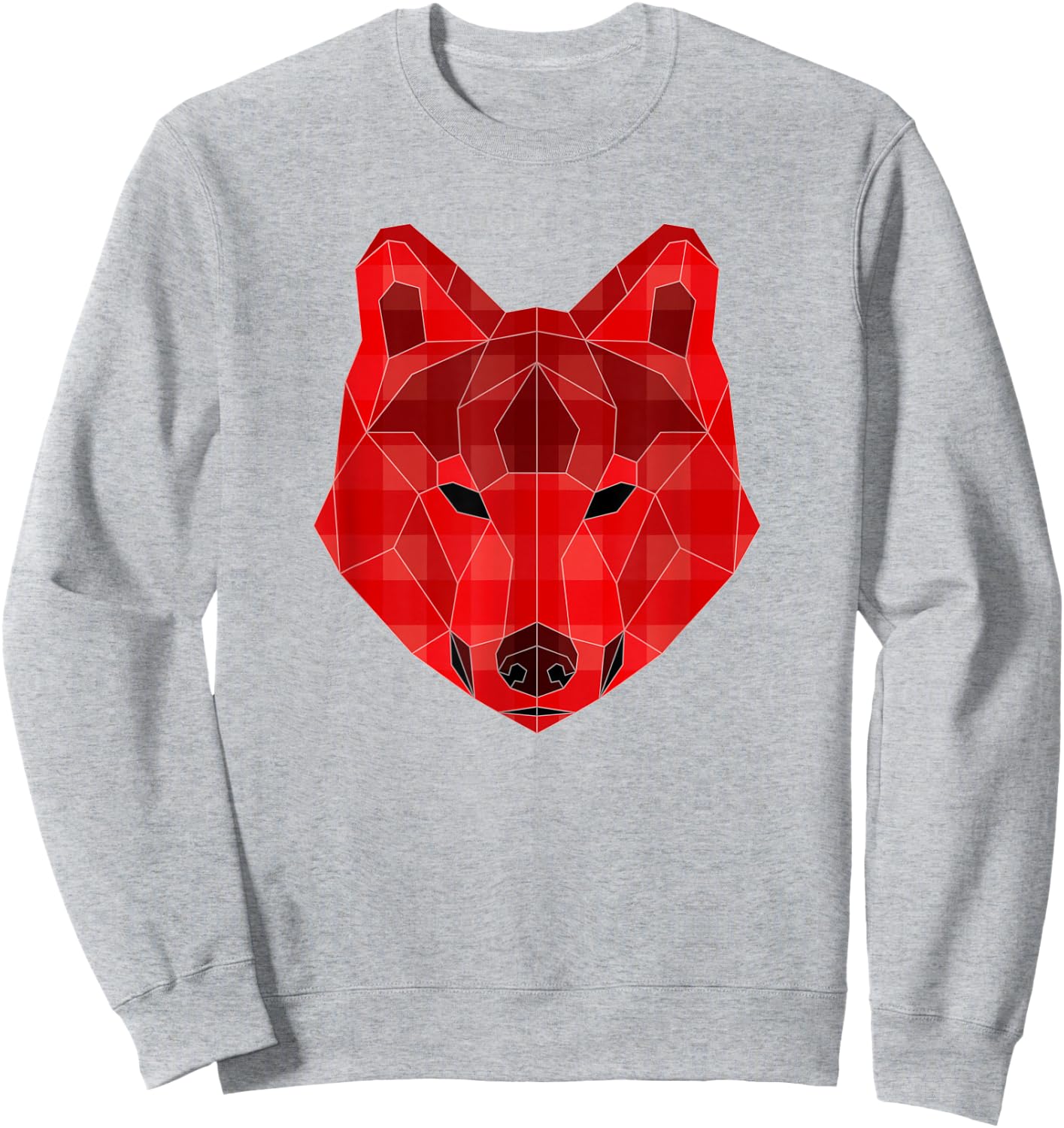 Red Plaid Wolf Cute Matching Family Christmas Gift Sweatshirt - Sweatshirt | Ash