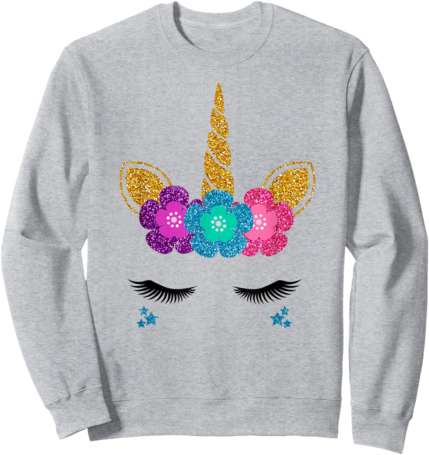 Unicorn Face Halloween Costume Idea And Birthday Outfit Sweatshirt - Sweatshirt | Ash