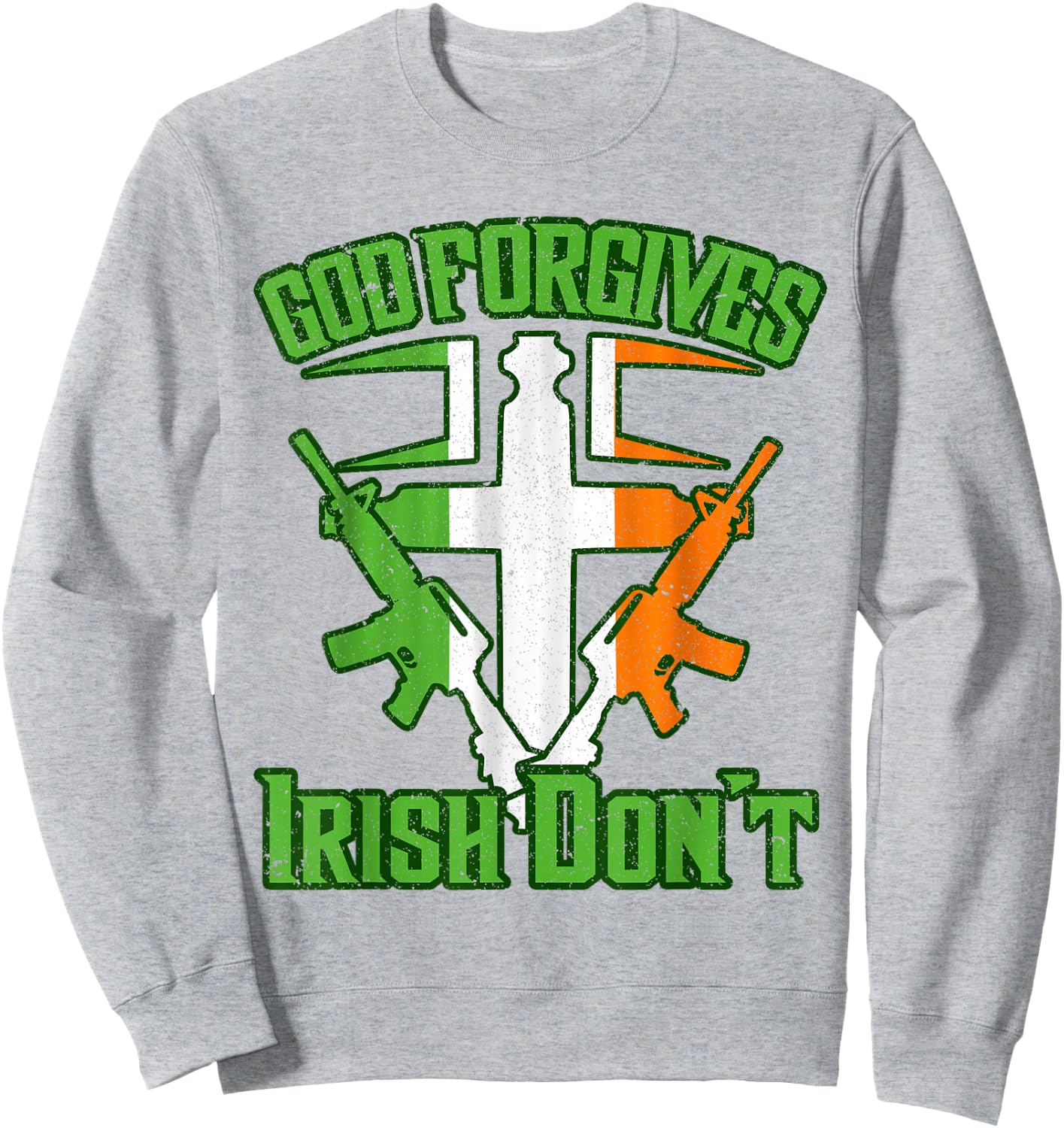 Irish Mob Shirt Boys Gangster Mafia Gun Cross Family Sweatshirt - Sweatshirt | Ash
