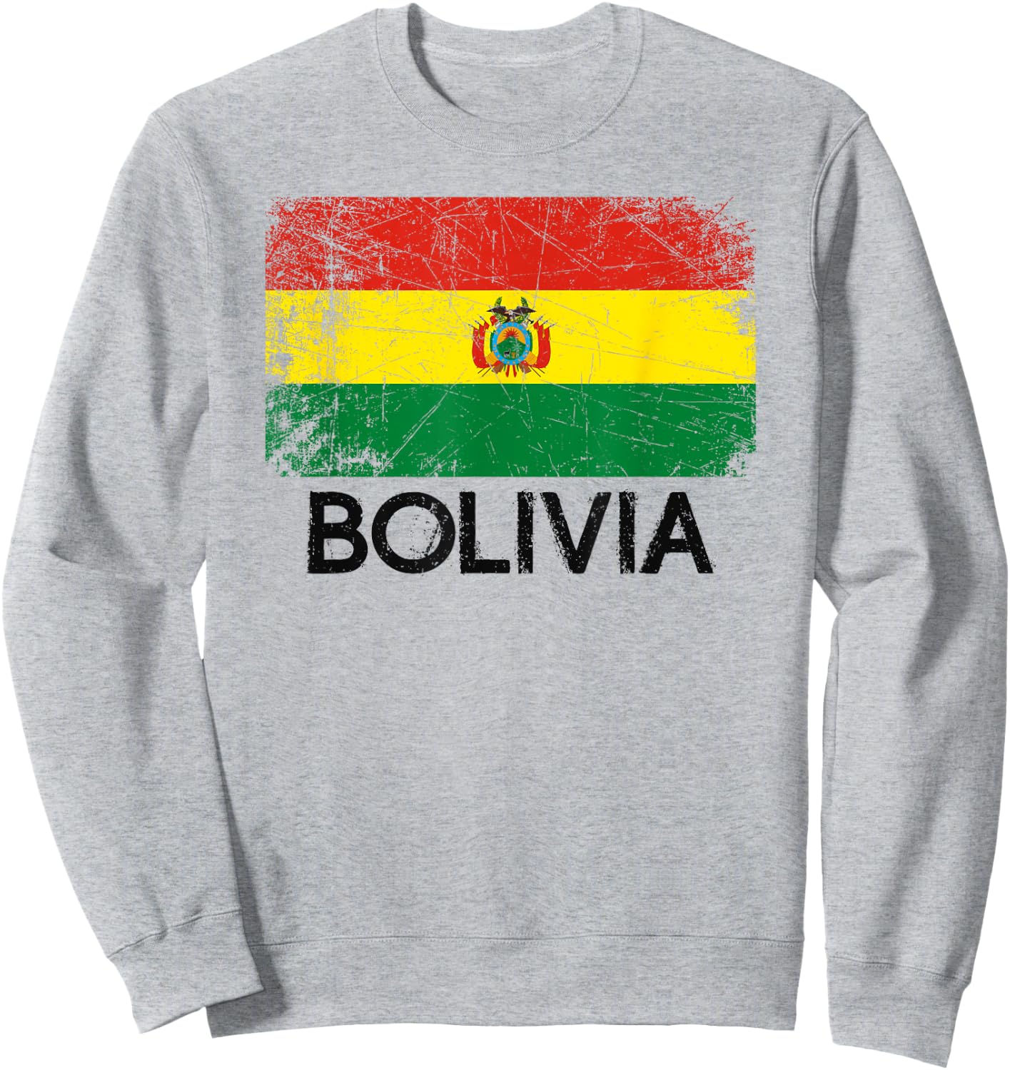 Bolivian Flag | Vintage Made In Bolivia Gift Sweatshirt - Sweatshirt | Ash