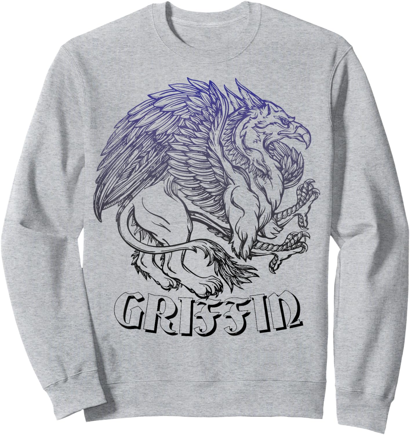 GRIFFIN EAGLE LION SHIRT, Mythical Welsh Gryphon Sweatshirt - Sweatshirt | Ash