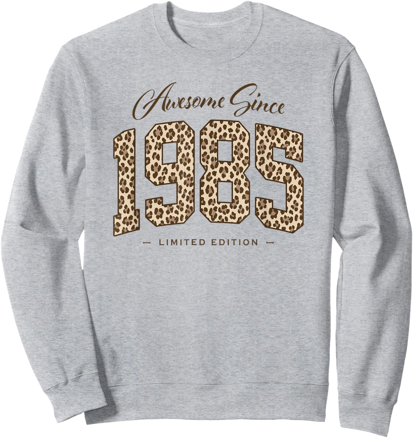 Awesome Since 1985 | Leopard Pattern 41st Birthday Girls Sweatshirt - Sweatshirt | Ash