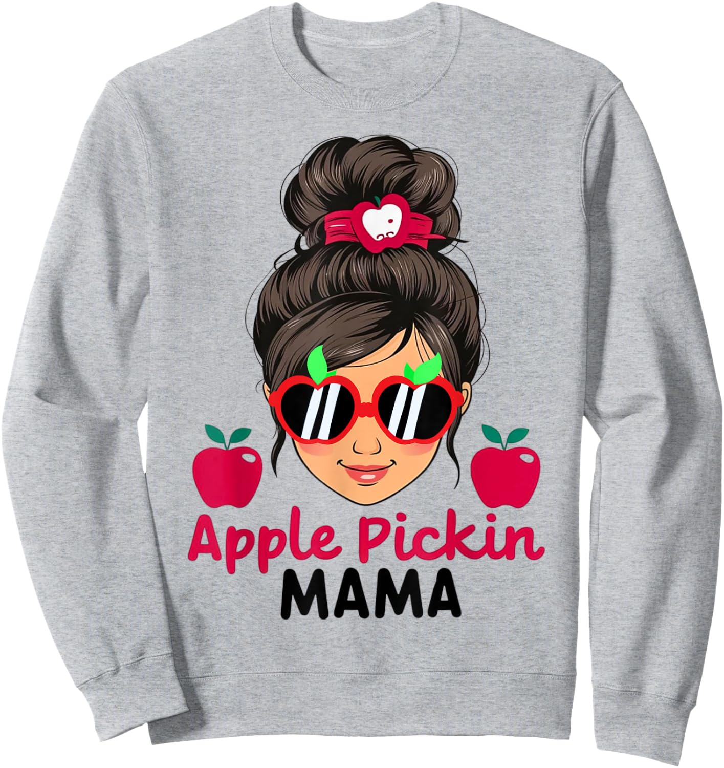 Apple Pickin Mama Cute Mom Apple Picking Crew Harvest Season Sweatshirt - Sweatshirt | Ash