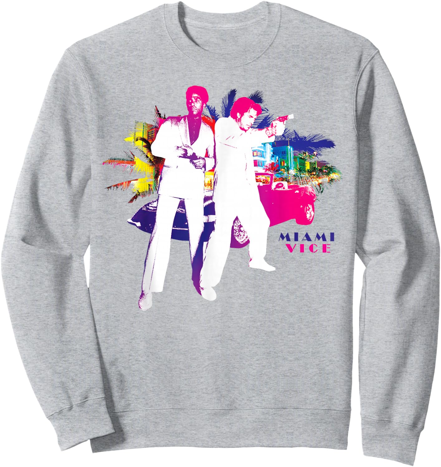 Miami Vice Crockett & Tubbs in Action Sweatshirt - Sweatshirt | Ash