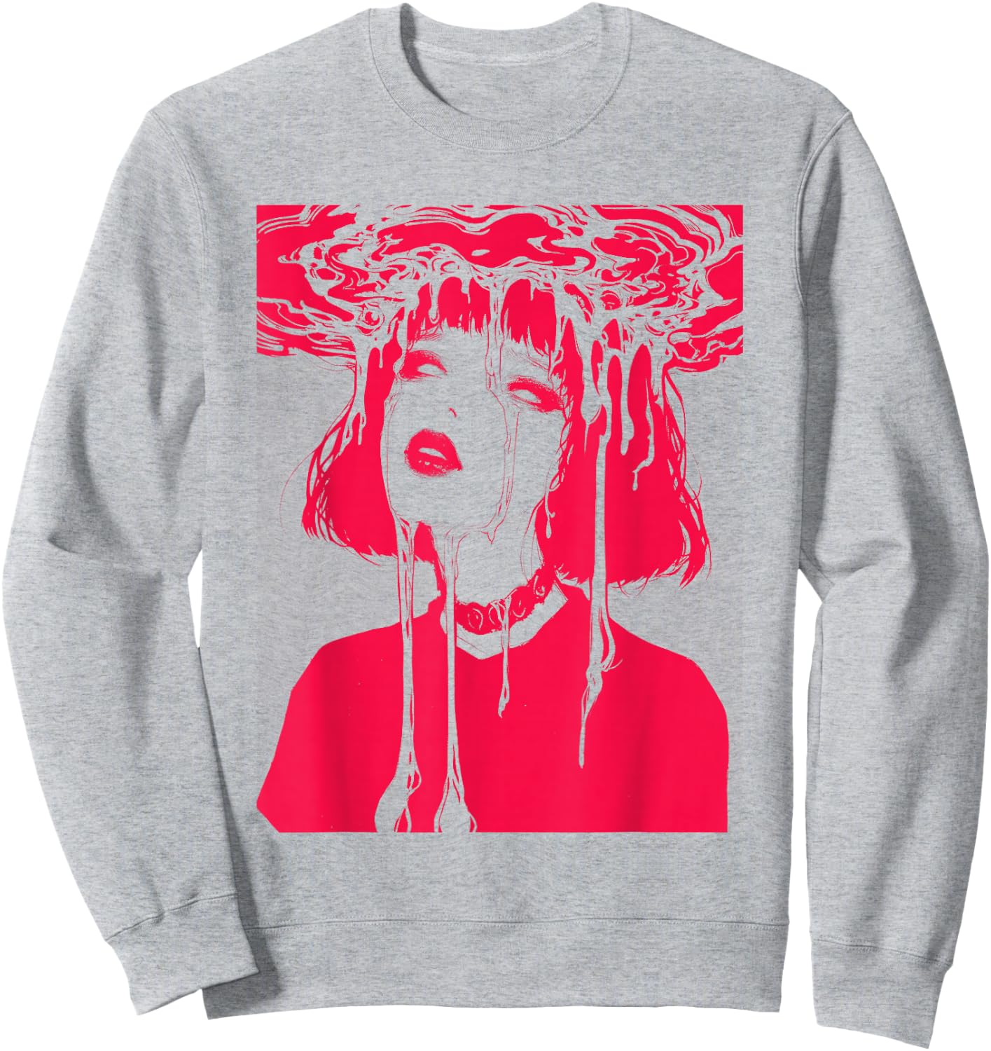 Ghoul Girl | Trippy Horror Creepy Goth Grunge Edgy Harajuku Sweatshirt - Sweatshirt | Ash