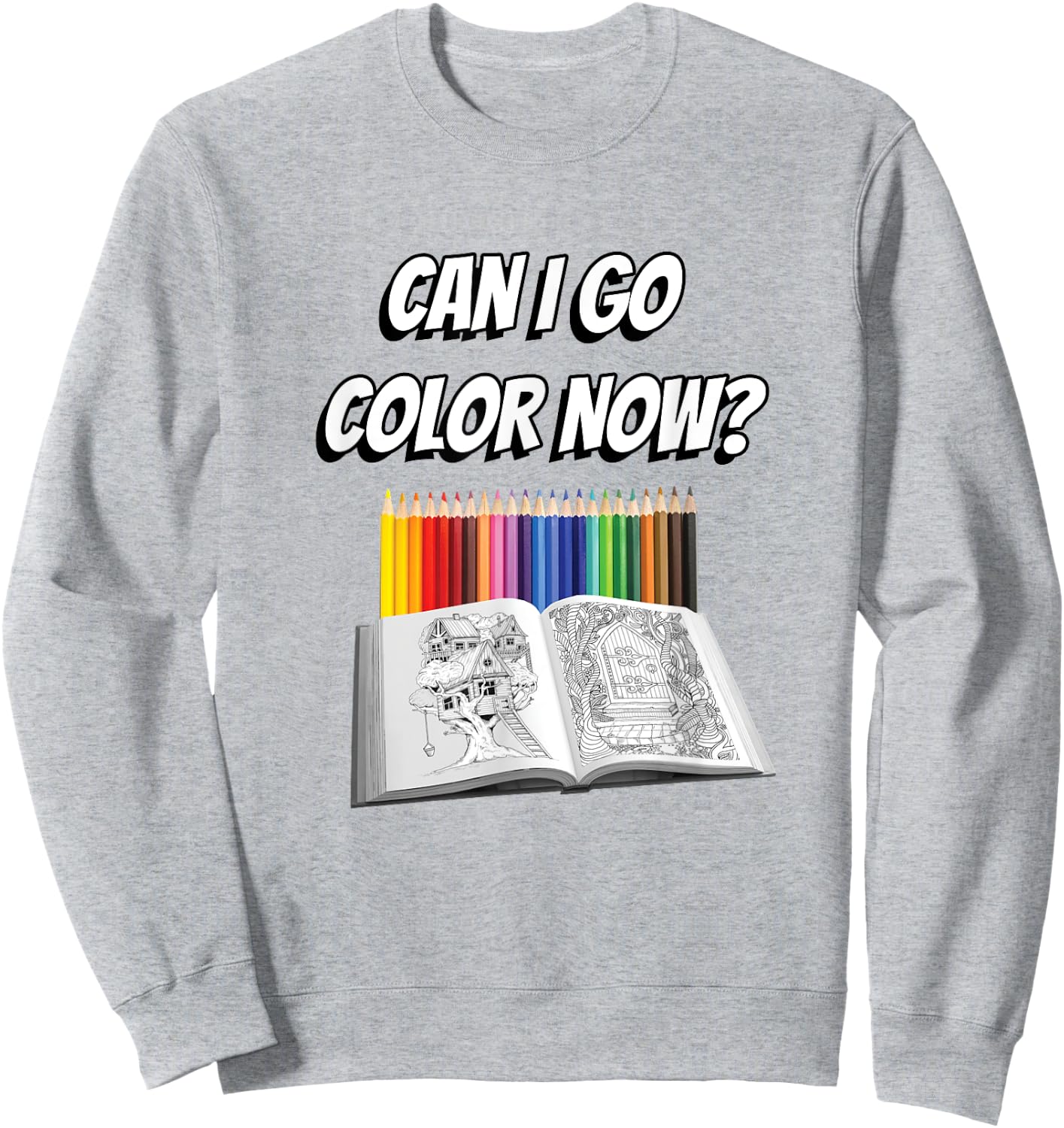 Can I Go Color Now? Adult Coloring Addict Sweatshirt - Sweatshirt | Ash