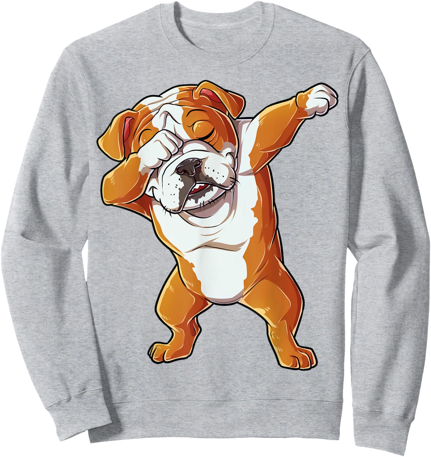 Dabbing English Bulldog T shirt Boys Dab Dance Puppy Lover Sweatshirt - Sweatshirt | Ash