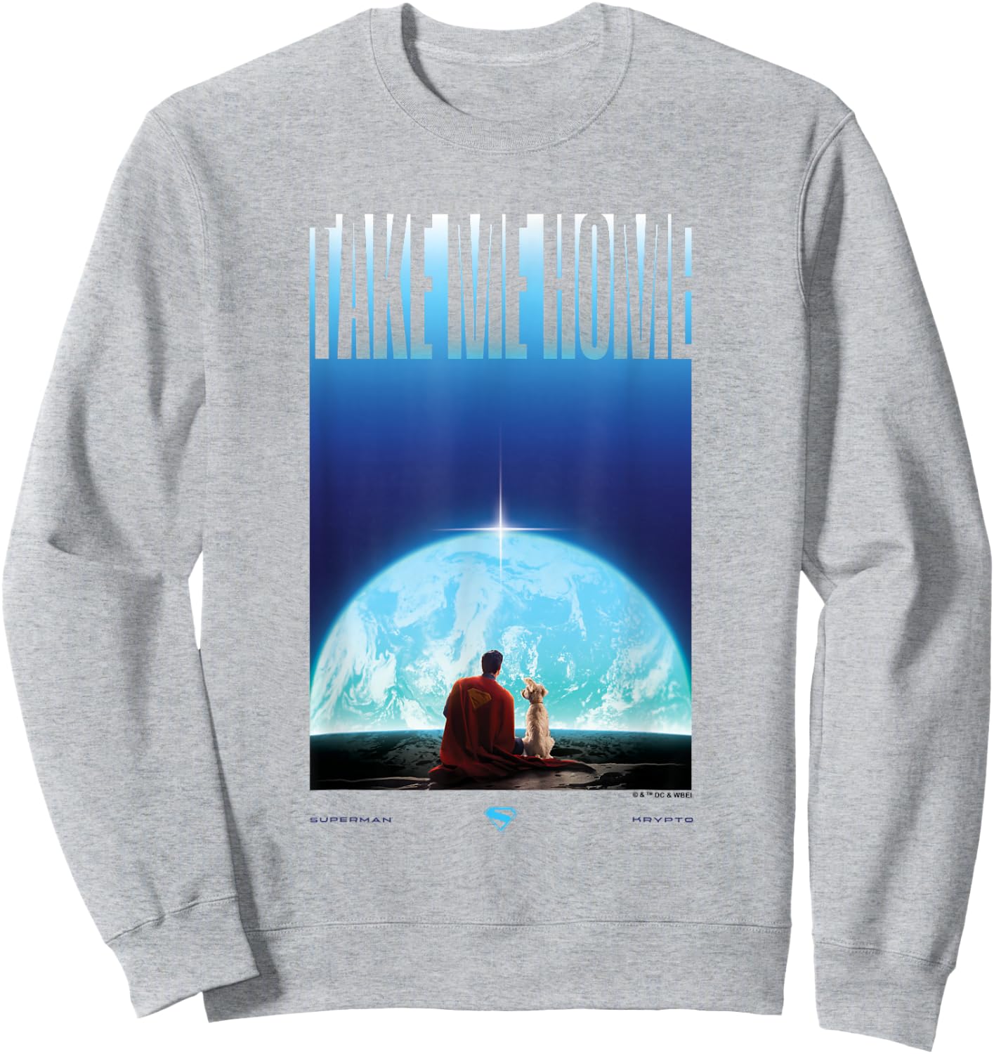 Superman (2025 Movie) Superman Krypto Earth Vertical Sweatshirt - Sweatshirt | Ash