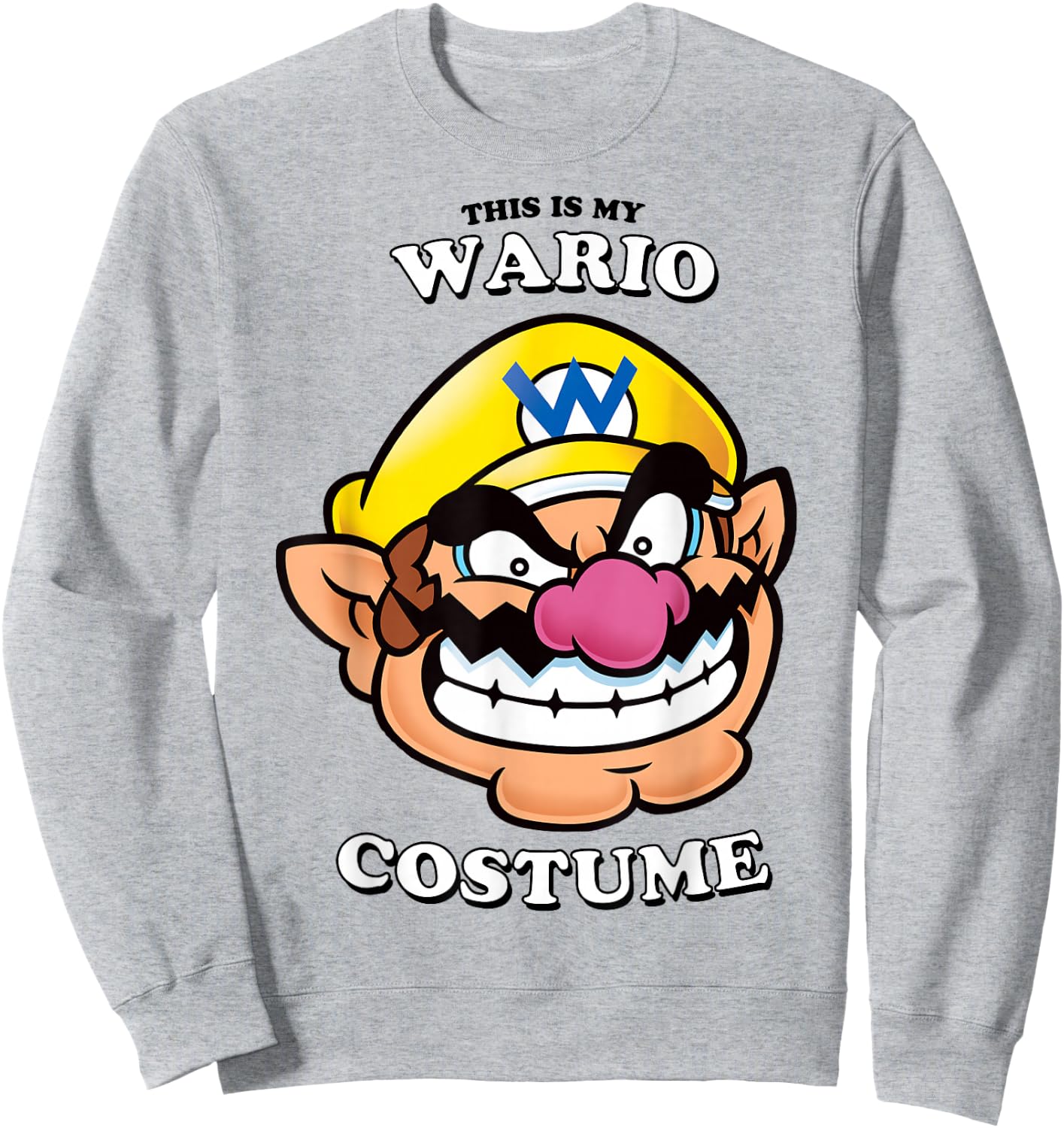 Super Mario Halloween Vintage This Is My Wario Costume Sweatshirt - Sweatshirt | Ash