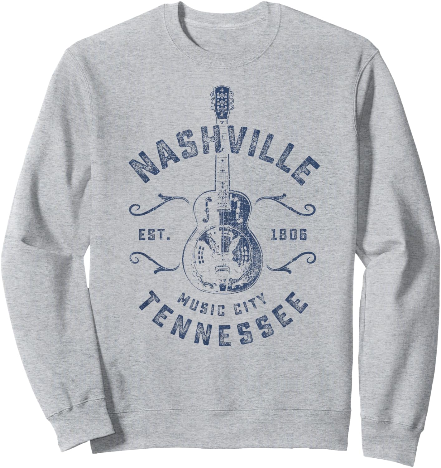 Nashville Music City USA Vintage Sweatshirt - Sweatshirt | Ash