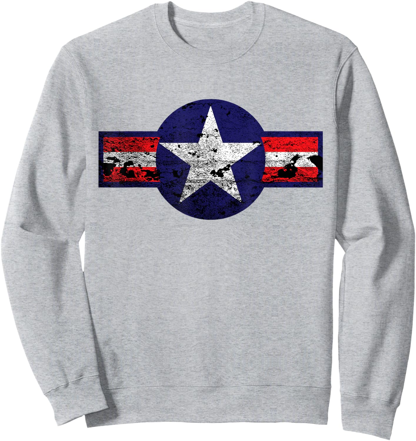 Vintage WW2 Aircraft Battle Star Aviator Sweatshirt - Sweatshirt | Ash