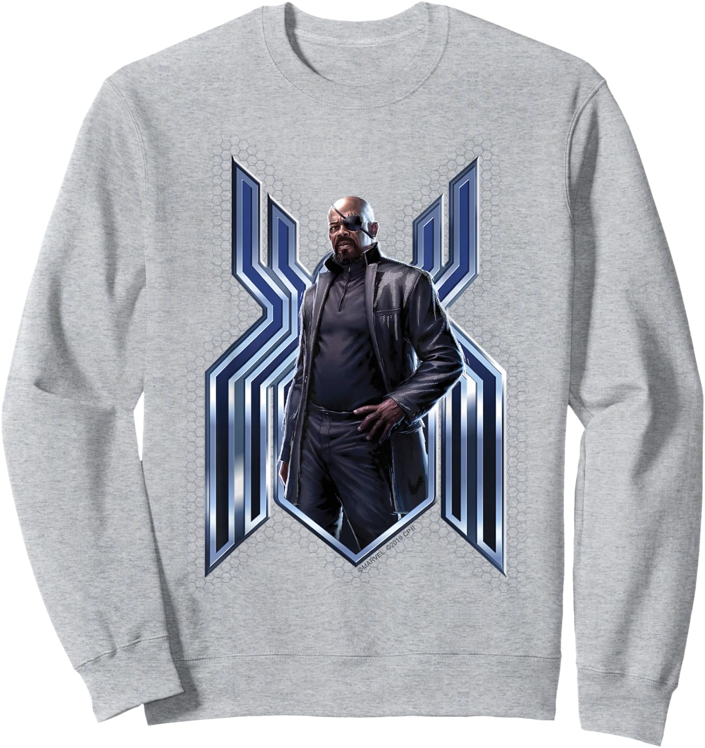 Marvel Spider-Man Far From Home Nick Fury Spider-Man Logo Sweatshirt - Sweatshirt | Ash