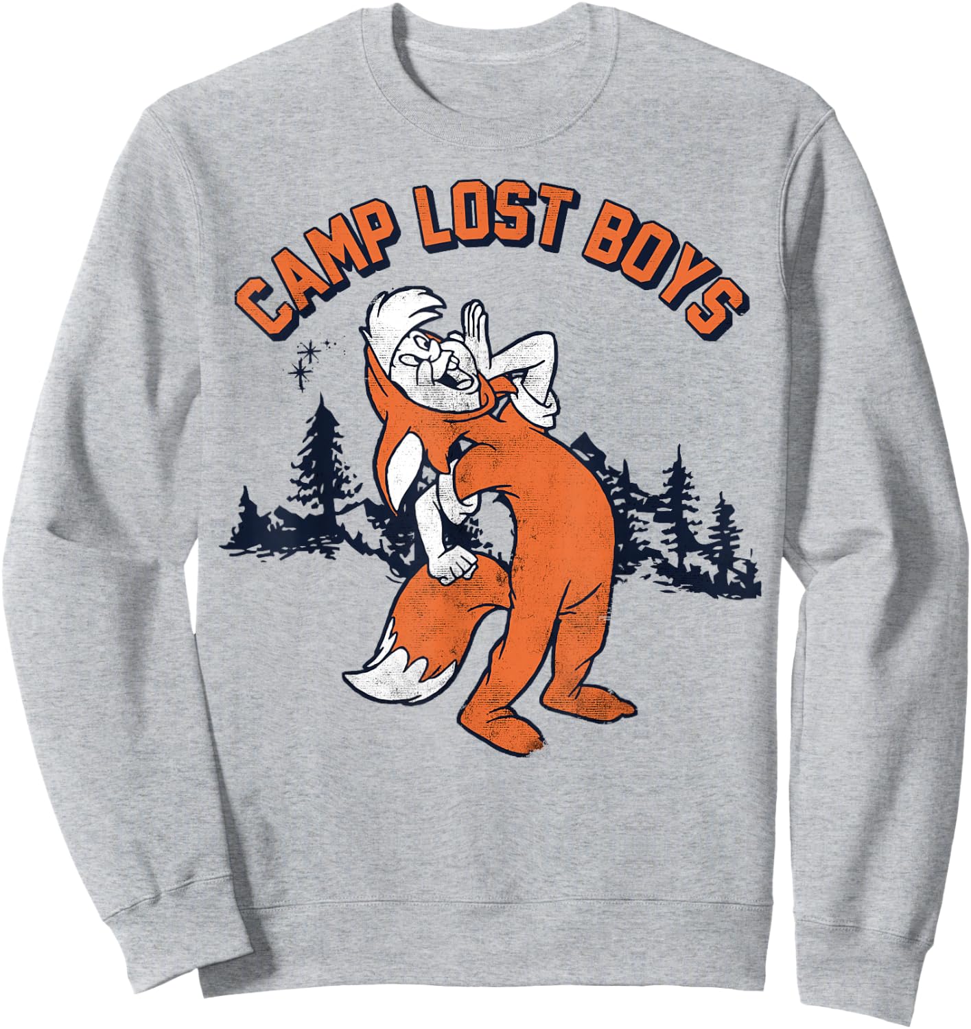 Disney Peter Pan Fox Slightly Camp Lost Boys Graphic Sweatshirt - Sweatshirt | Ash