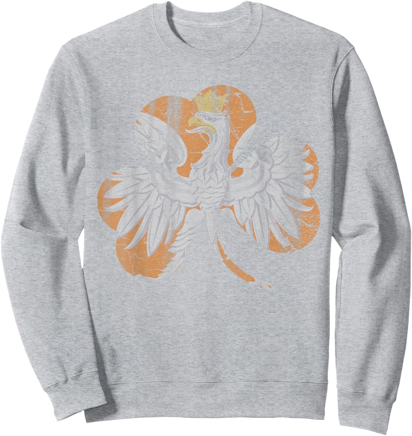 Irish Polish Eagle Shamrock Green St Patricks Day Sweatshirt - Sweatshirt | Ash