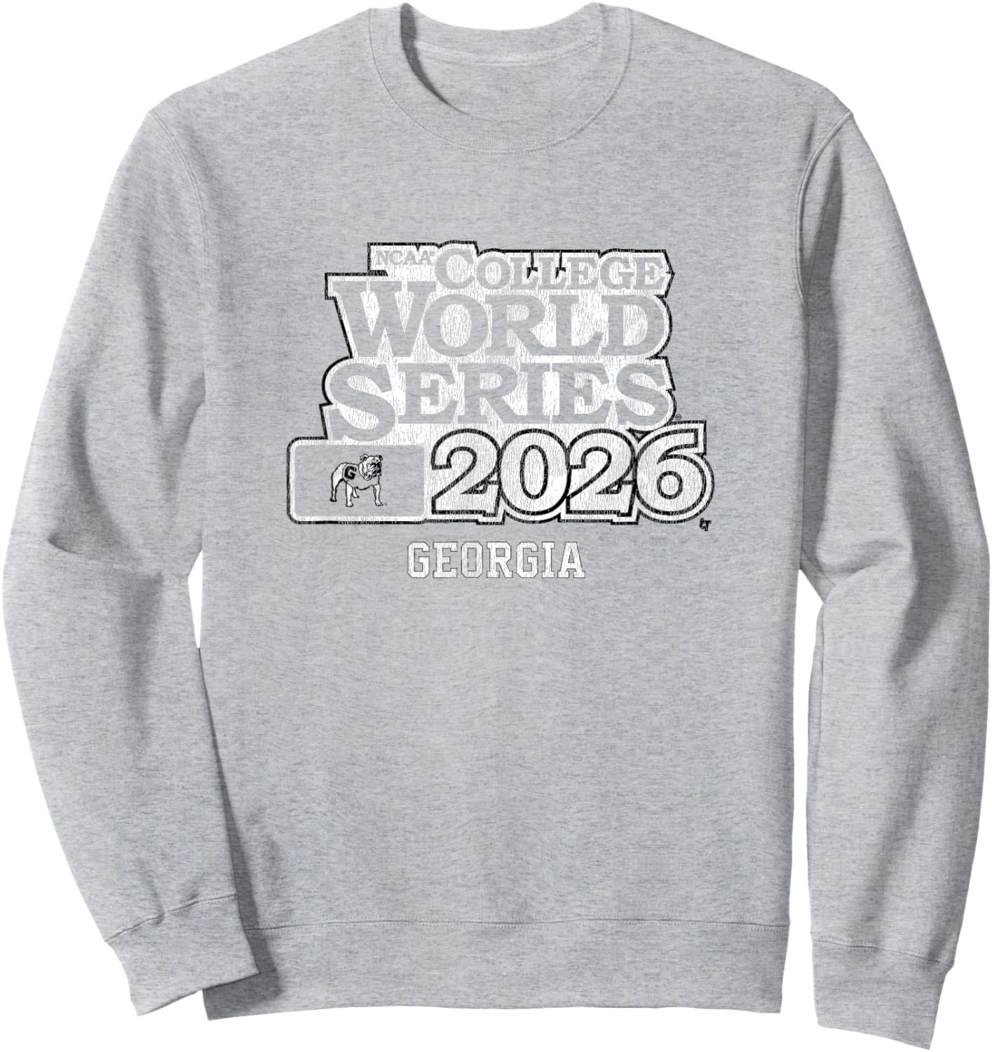 2026 College World Series - Georgia Bulldogs Baseball Sweatshirt - Sweatshirt | Ash