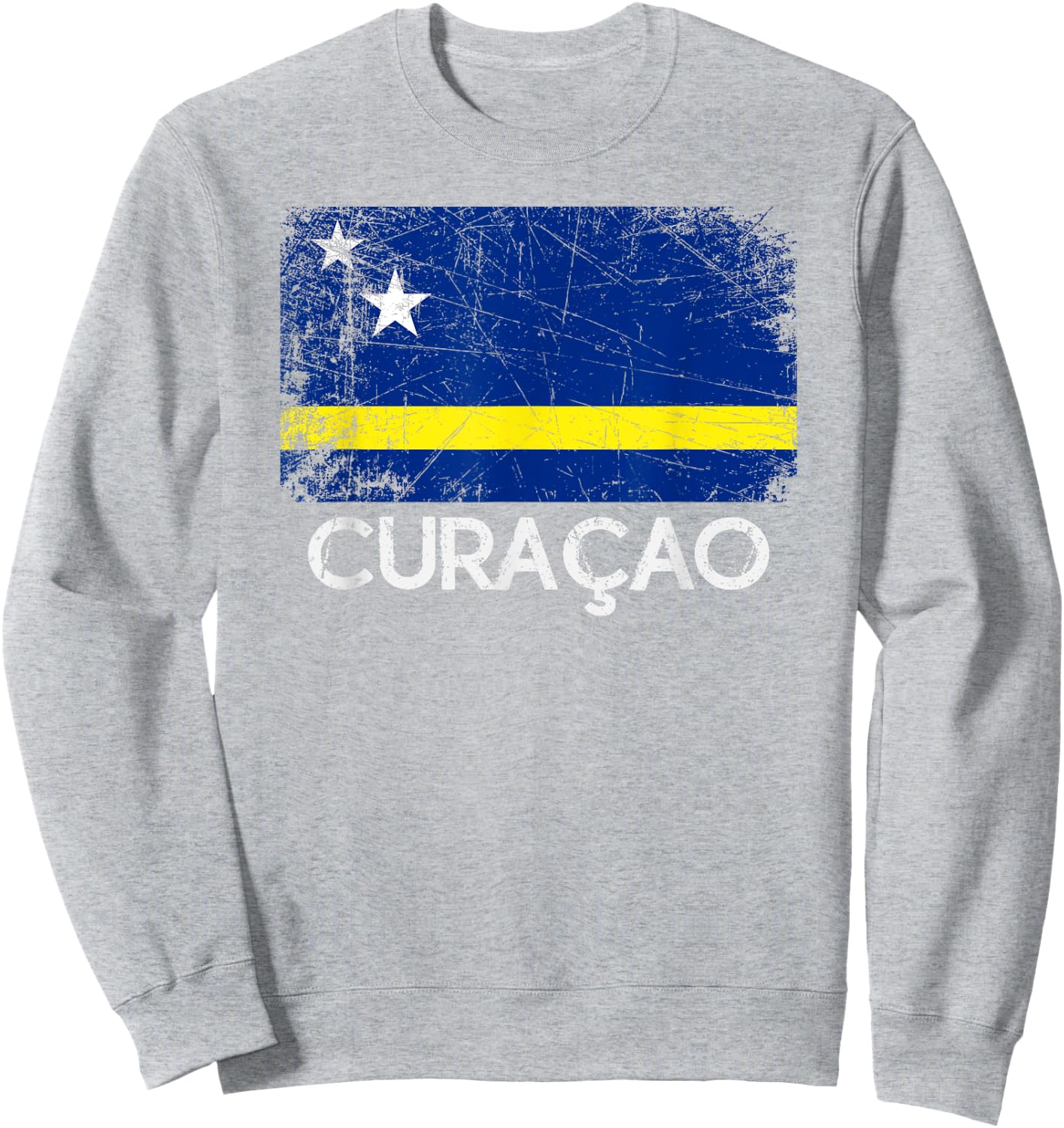 Curacaoan Flag | Vintage Made In Curacao Gift Sweatshirt - Sweatshirt | Ash