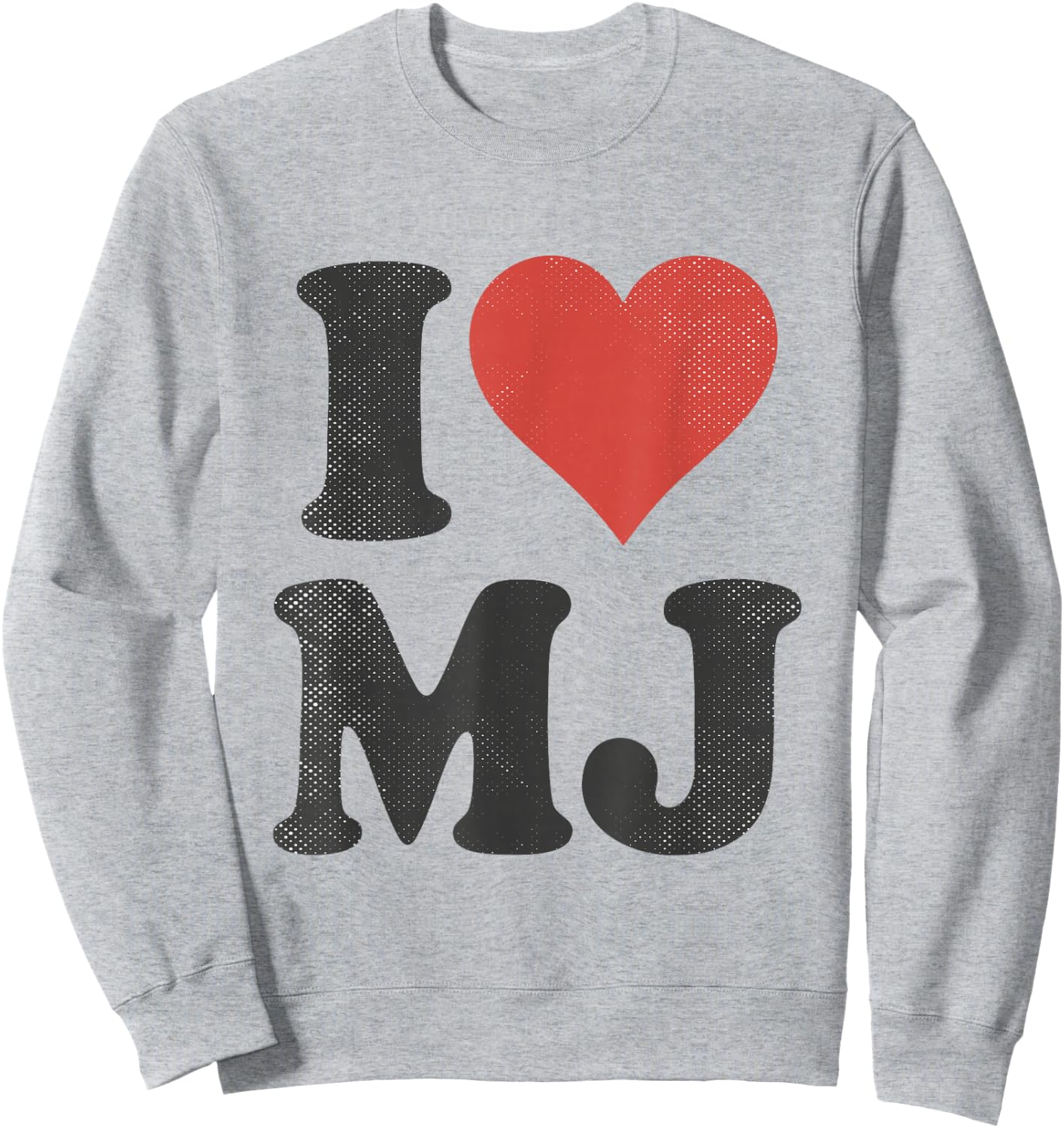 I Love MJ Vintage Fan Merch Red Heart Initials Design M.J. Sweatshirt - Sweatshirt | Ash