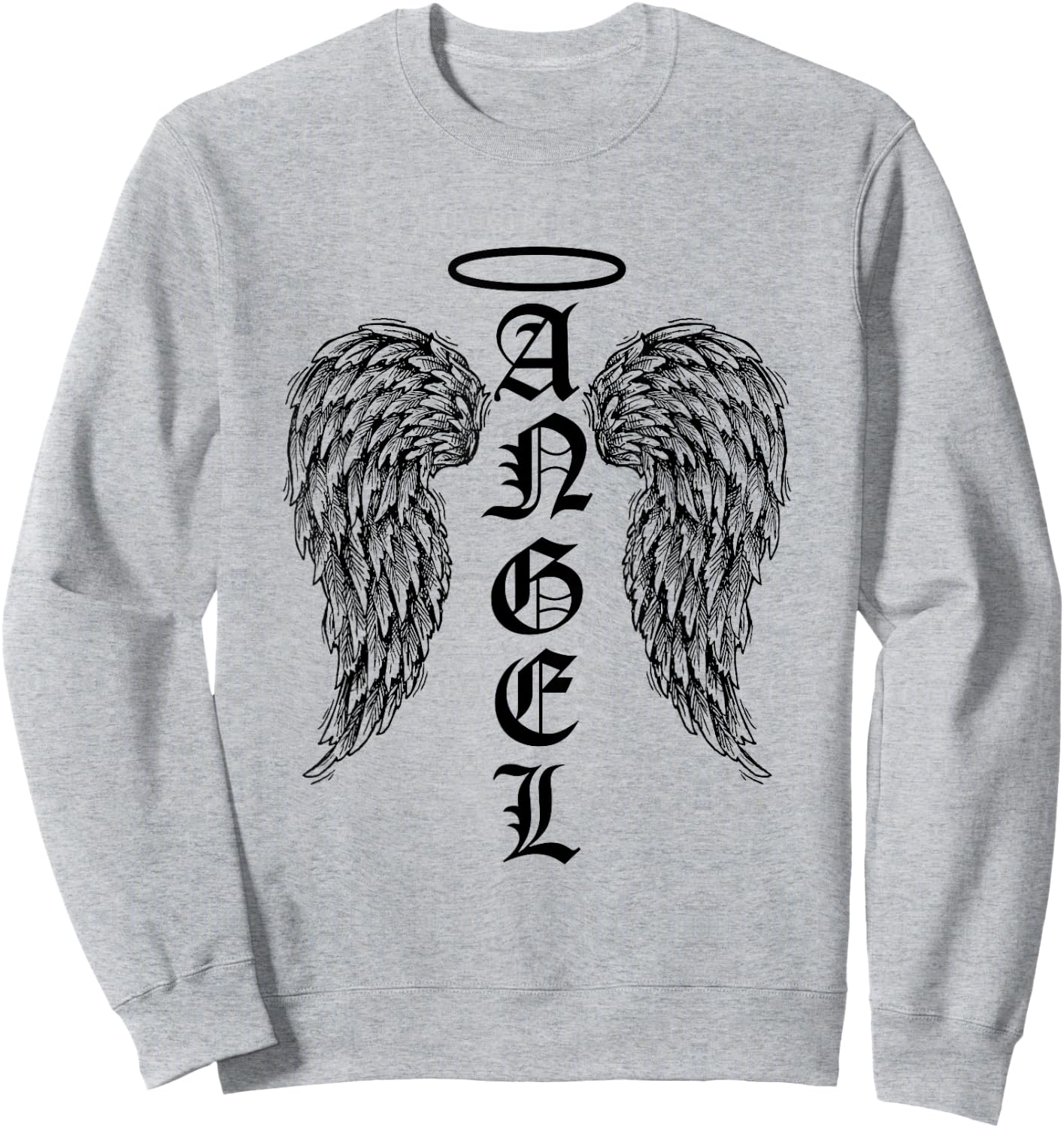 Angel Wings Halo Feathers God Awesome Funny Gift Sweatshirt - Sweatshirt | Ash