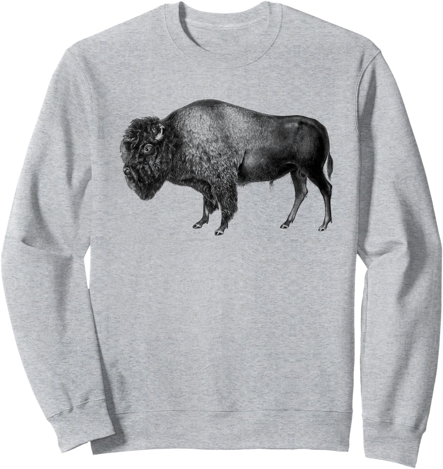 Buffalo Vintage Retro American Bison Sweatshirt - Sweatshirt | Ash