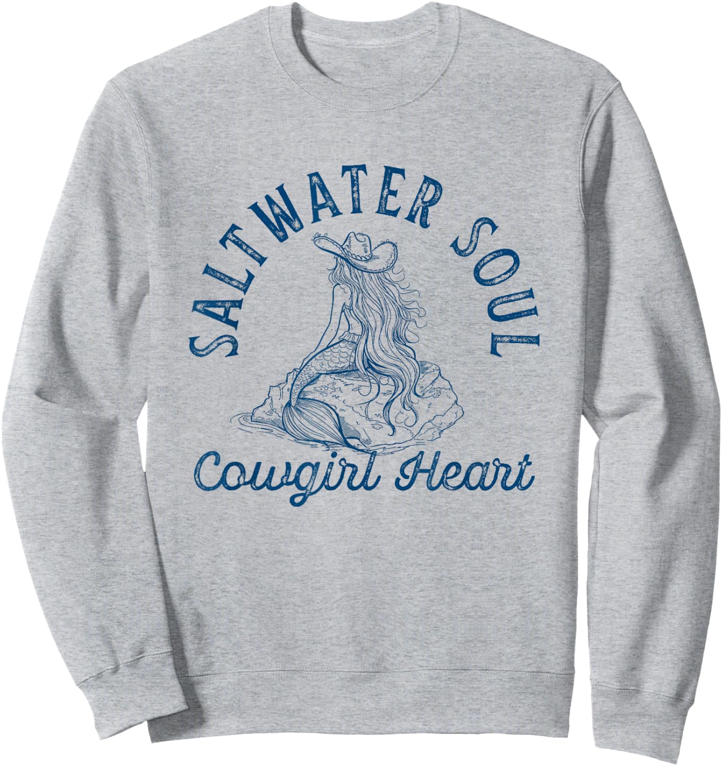 Coastal Cowgirl Aesthetic Western Beachy Cute Mermaid Core Sweatshirt - Sweatshirt | Ash