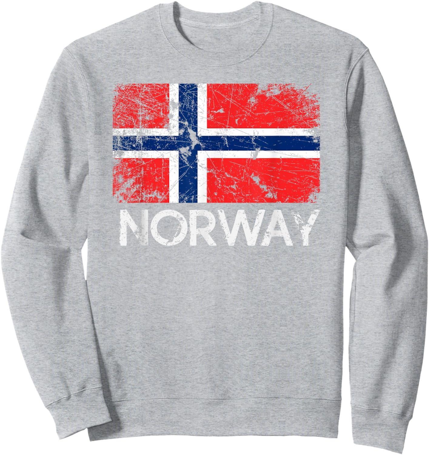 Norwegian Flag | Vintage Made In Norway Gift Sweatshirt - Sweatshirt | Ash