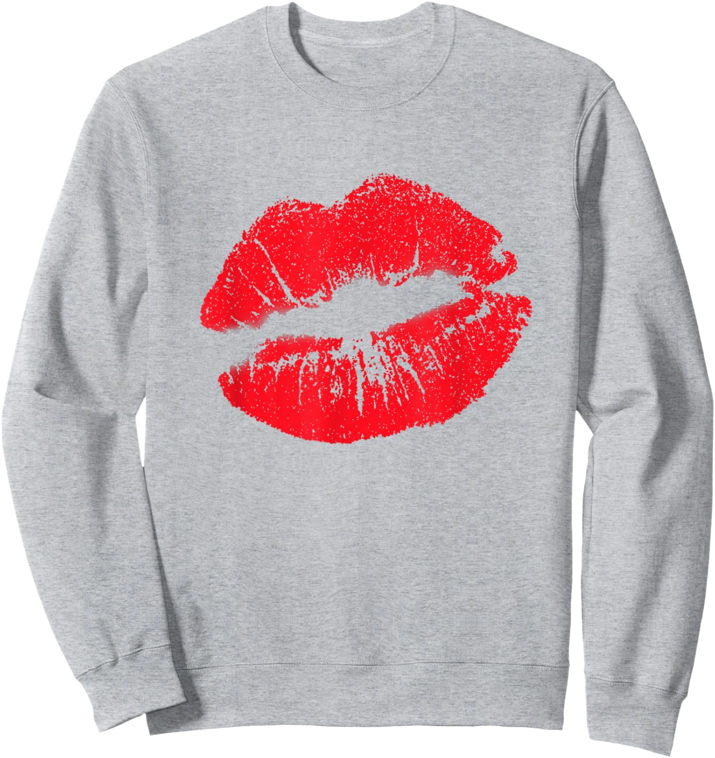 Big Lips Cool Casual Red Lipstick Funny Women Lip Kiss Sweatshirt - Sweatshirt | Ash