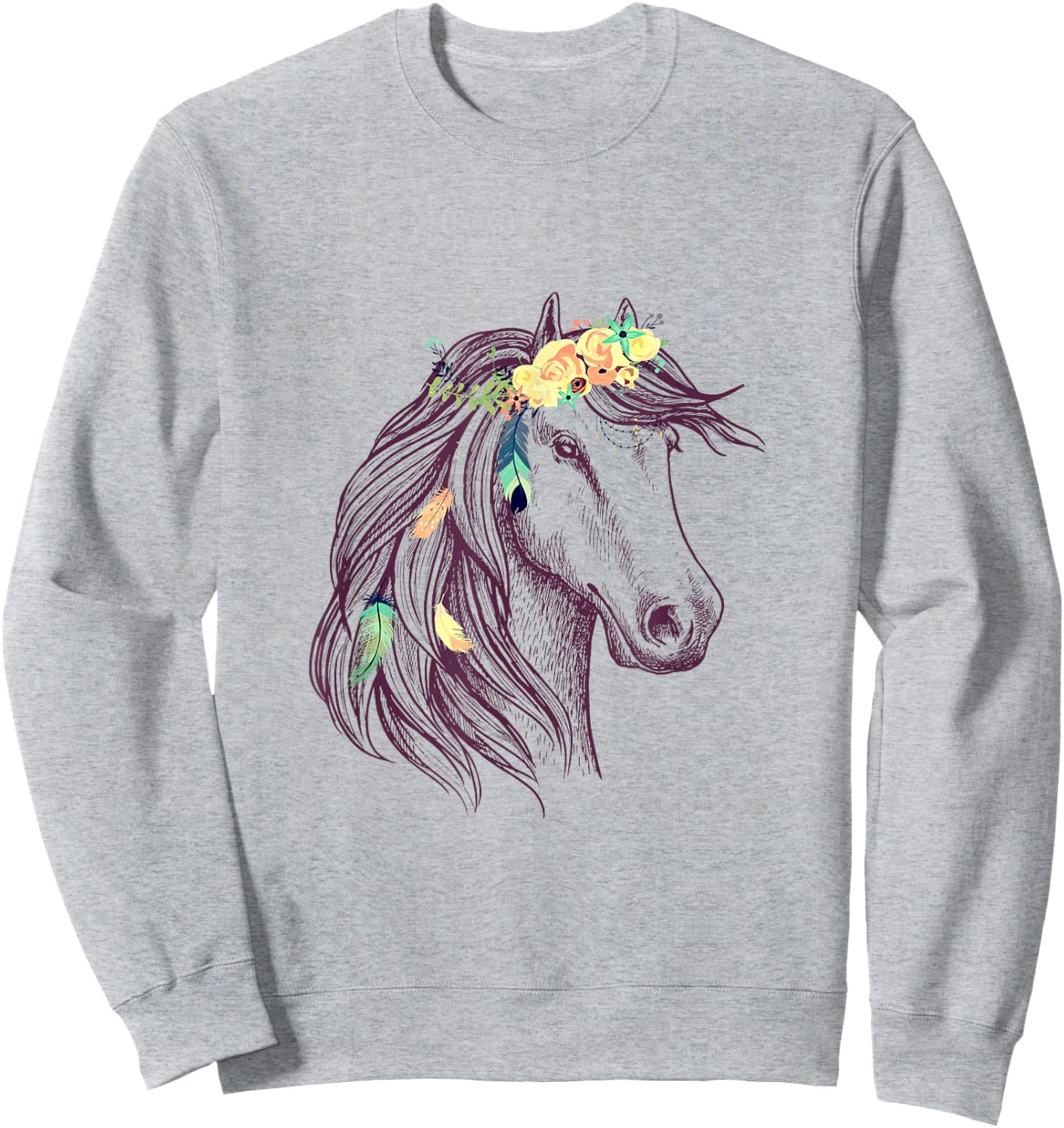 Horse Graphic - Horse For Girls Sweatshirt - Sweatshirt | Ash