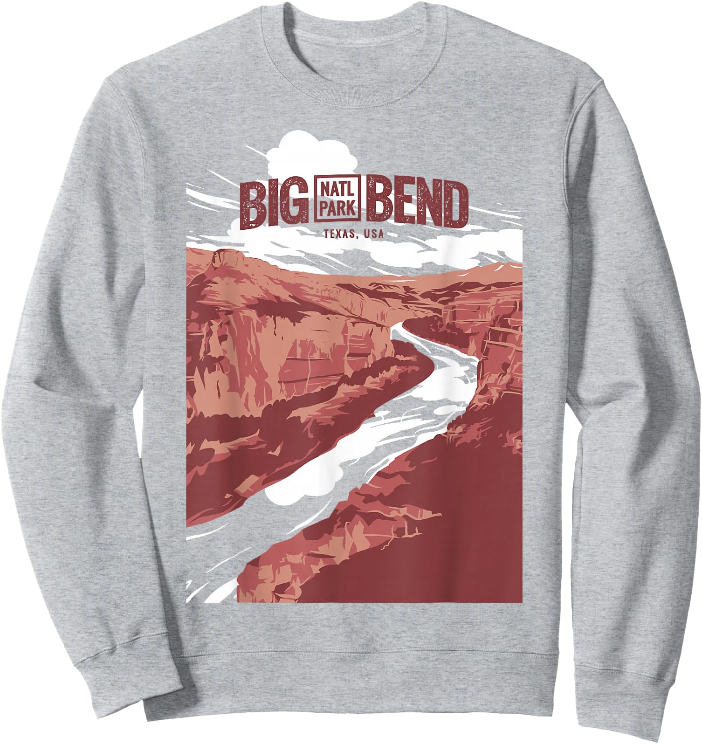 Big Bend National Park T shirt Texas Vintage Retro Gifts Sweatshirt - Sweatshirt | Ash